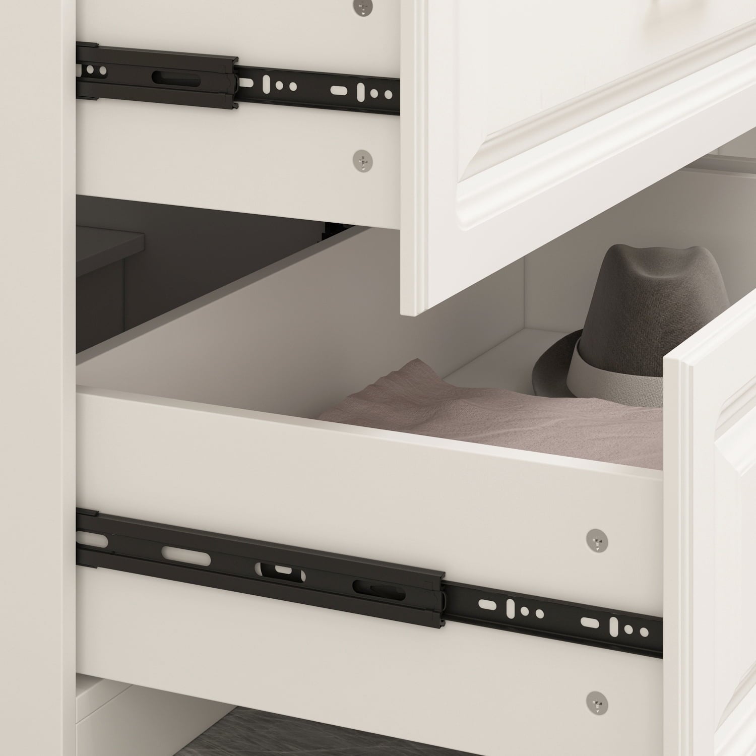 OxyLife 2 Door Wardrobe Armoire, White Closet Storage Organizer with Drawers and Shelves
