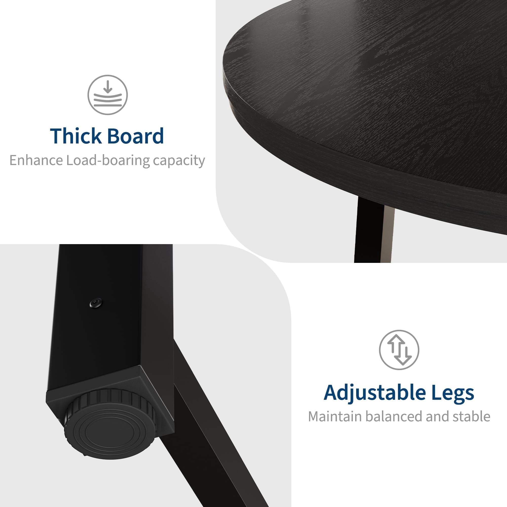31.5 Round Dining Table for 4 People, Modern Wood Circle Kitchen Table with Sturdy Industrial Metal Frame, Small Space Saving Dining Room Table for Apartment & Breakfast Nook, (No Chairs), Walnut