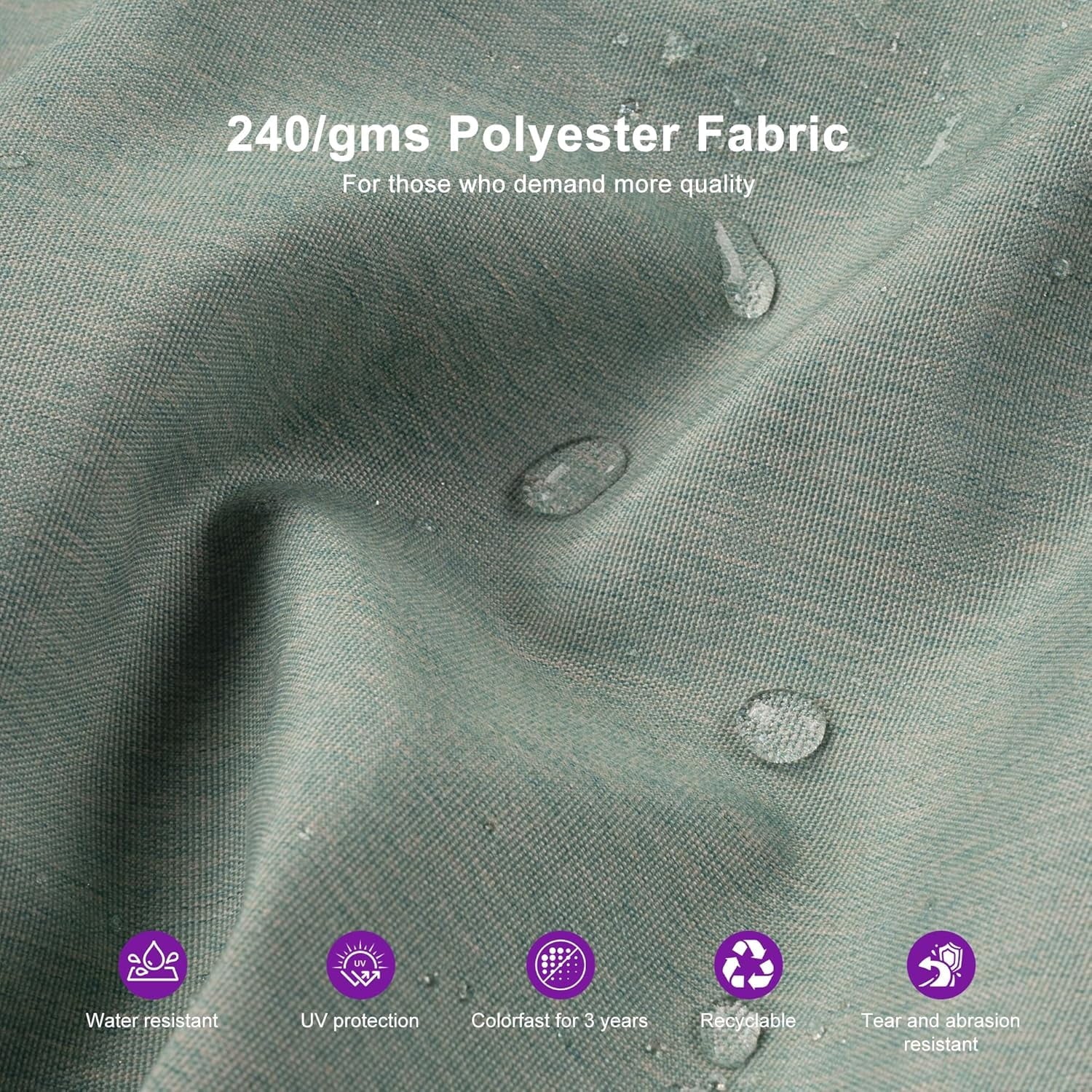 PURPLE LEAF Cantilever Umbrellas 12FT Square Large Patio Umbrella Offset Umbrella with 360°Rotation Tilting And Hanging Double Top, Grey