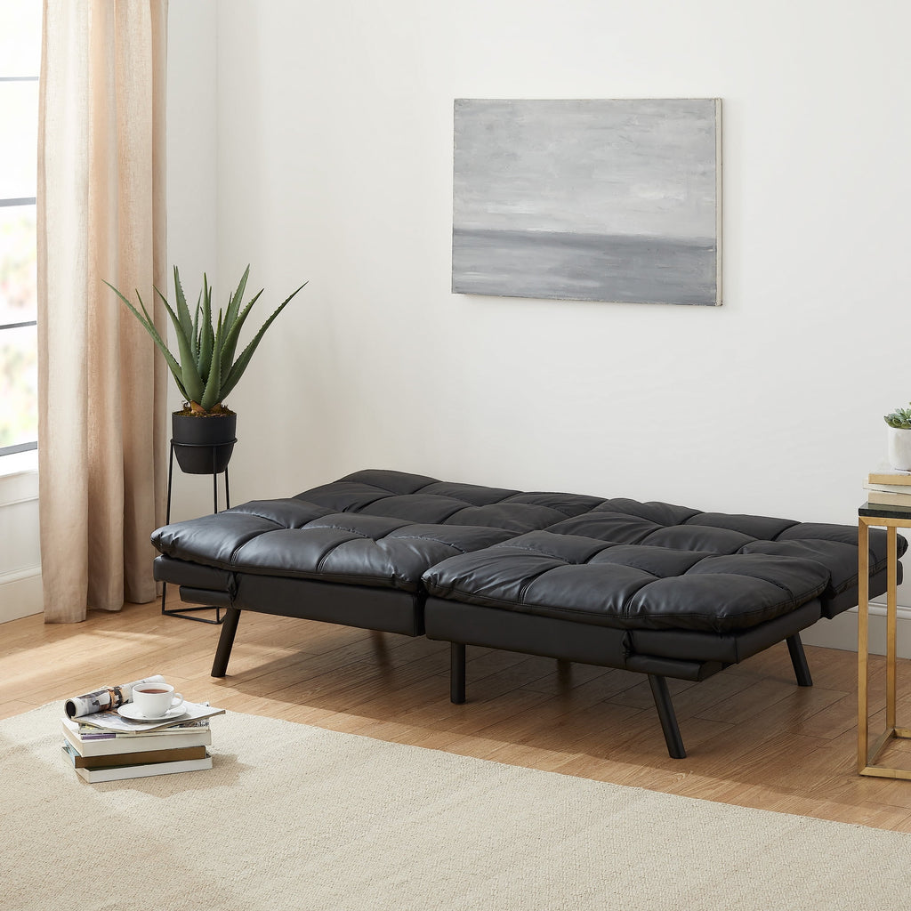 Mainstays 72 Memory Foam Futon Sofa Bed,Black