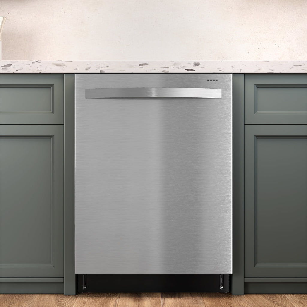 Sunvivi 24 Stainless Steel Built-in Dishwasher, 14-16 Place Settings Dishwasher Machine, 8 Wash Programs, Energy Star, Sliver