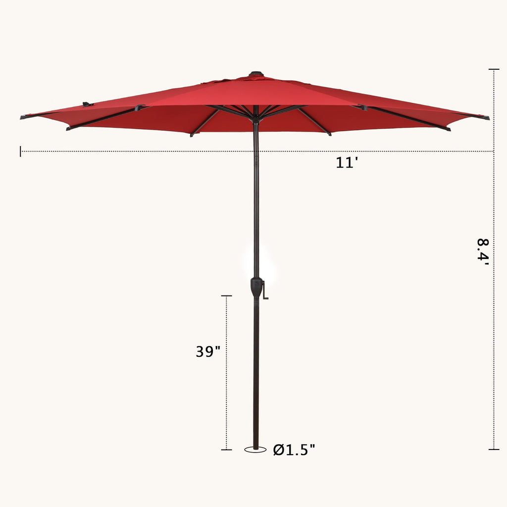 Abba Patio 11’ Vienna Offset Hanging Outdoor Cantilever Patio Umbrella, Beige