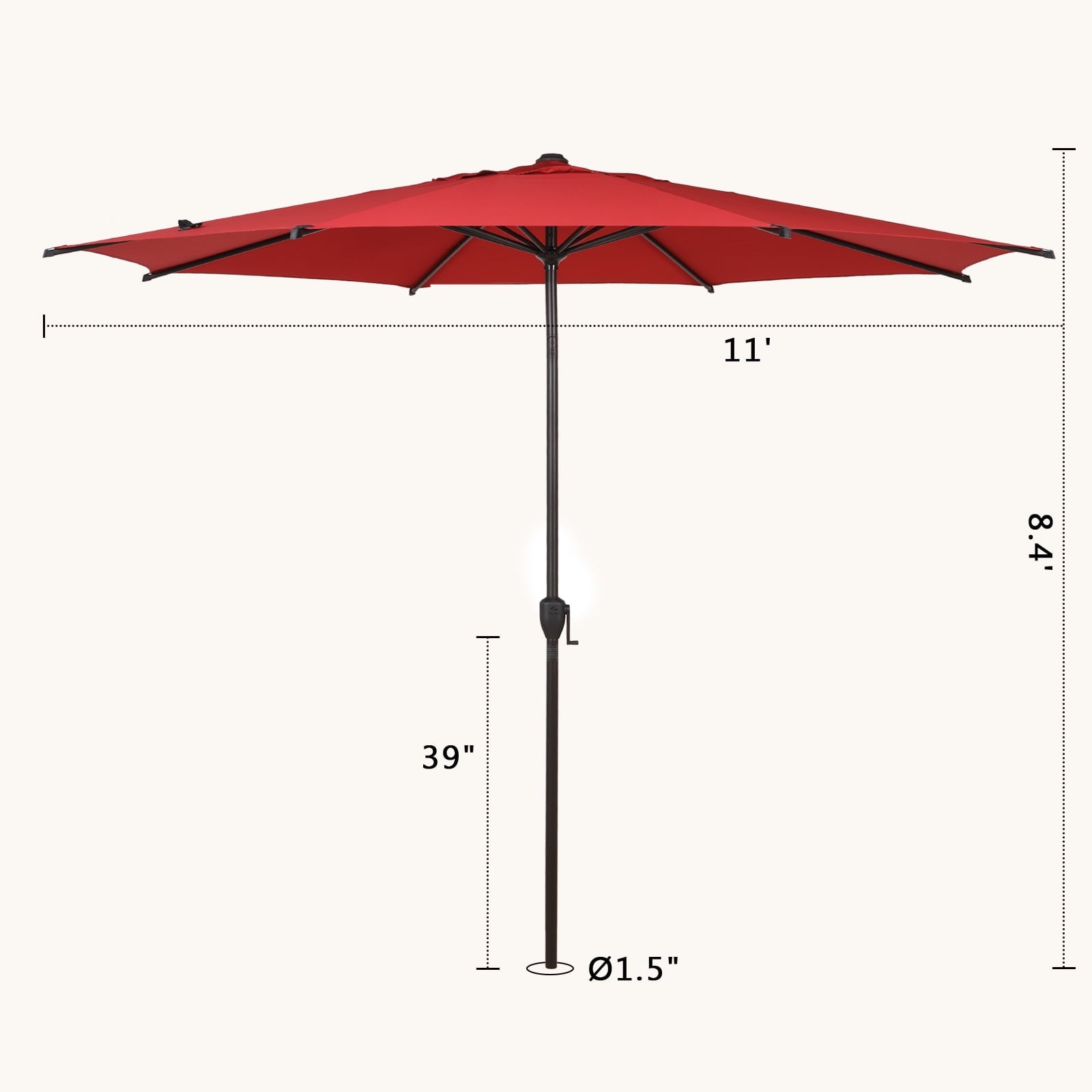 Abba Patio 11’ Vienna Offset Hanging Outdoor Cantilever Patio Umbrella, Beige