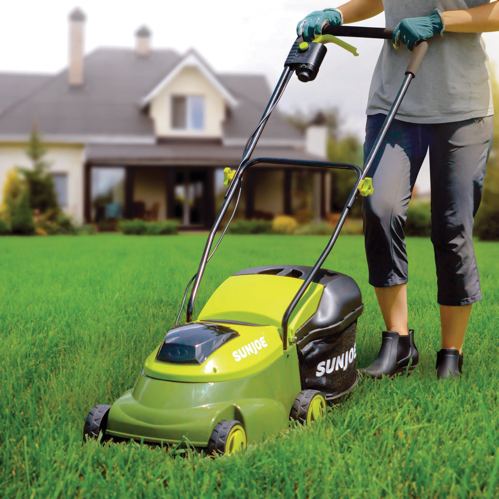 Sun Joe 24V Cordless Push Reel Lawn Mower, Battery Powered Grass Cutter for Yard, 15-Inch