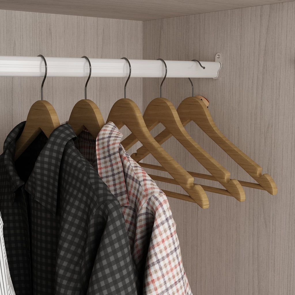 OxyLife 2 Door Wardrobe Armoire, White Closet Storage Organizer with Drawers and Shelves