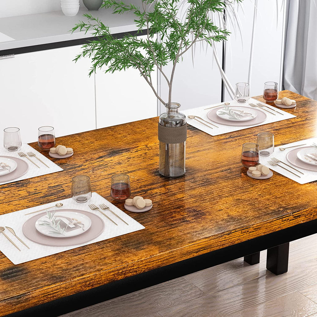 MIERES Kitchen Dining Set: Rectangular solid wood dining table with two benches, suitable for 2 to 4 people, small dining set, black