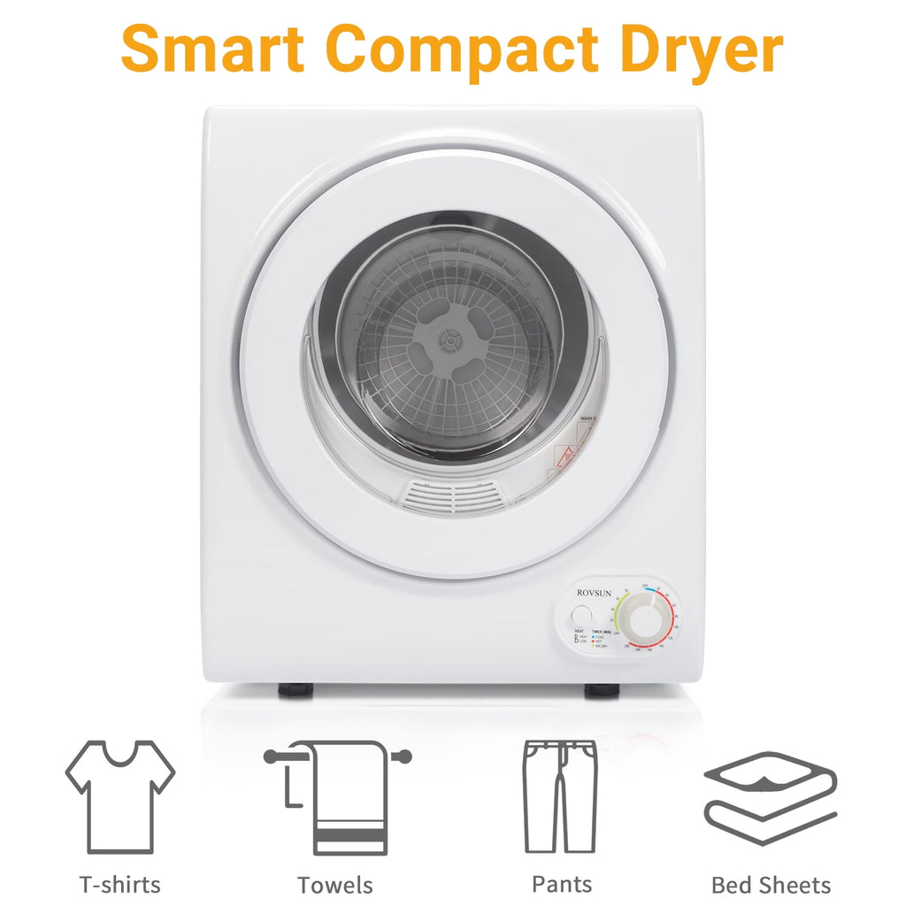RovSun 110V White Stainless Steel Electric Tumble Dryer