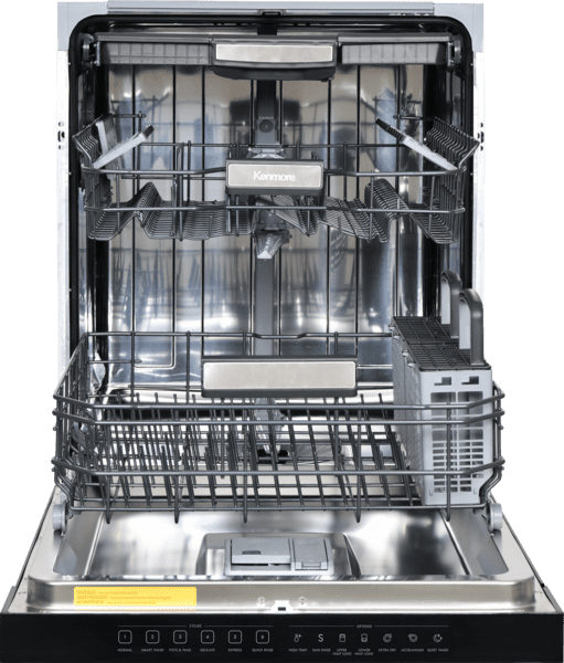 Kenmore 24” Built-In-Dishwasher w/ 3rd Rack & Turbo Dry-White Pocket handle