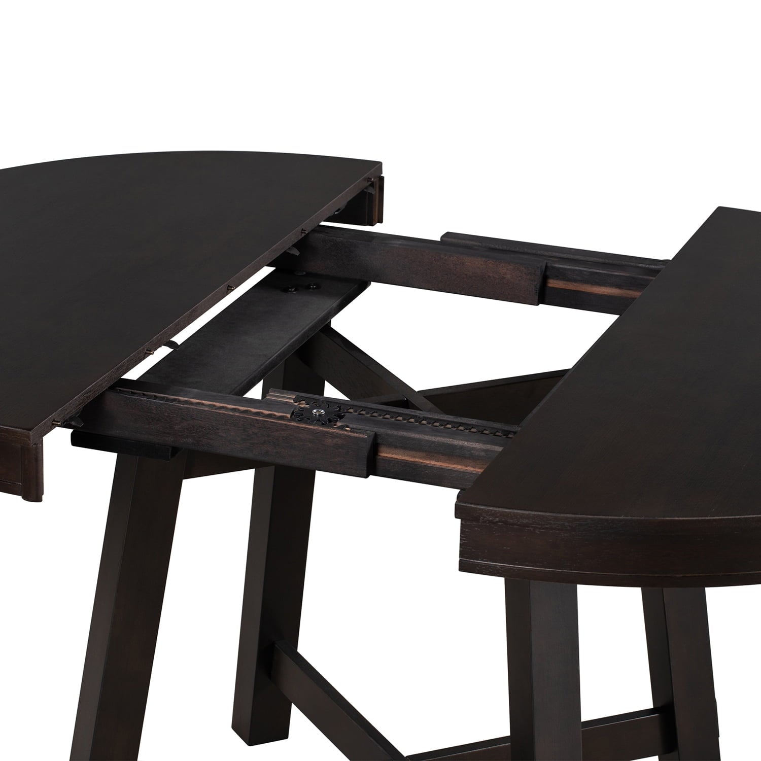 Harper & Bright Designs Extendable Dining Table Set for 4 Upholstered Chairs Functional Retro Style Table for Dining Room Kitchen, Natural Wood Wash