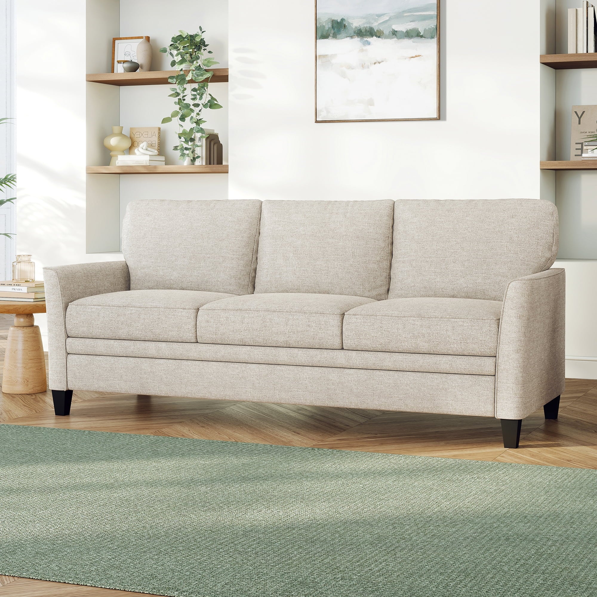 Mainstays Kensington 80 3 Seat Classic Modern Couch, Gray