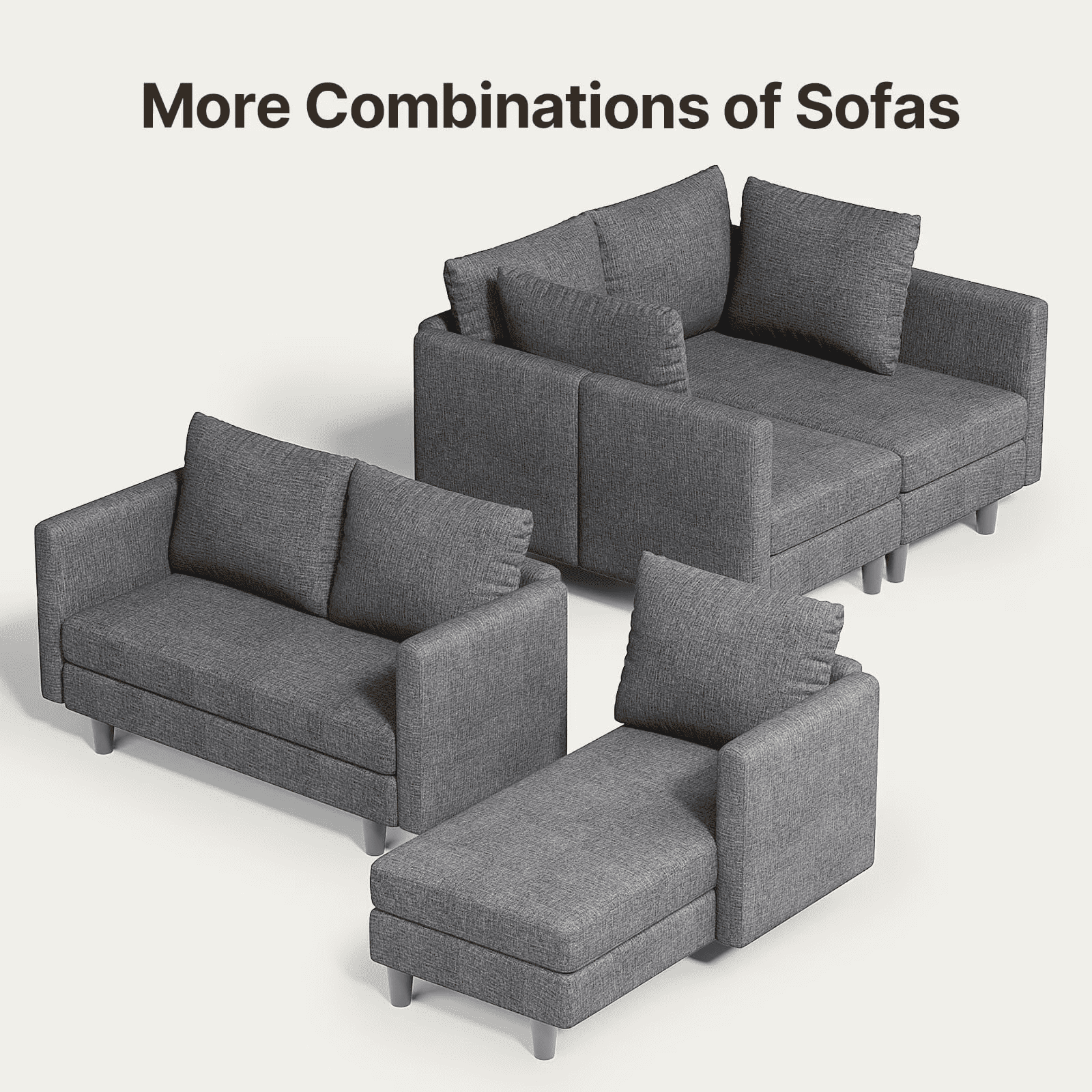 Comfortable Sofa Couch, Lofka L Shaped Foam Couch for Office, Living Room, Green