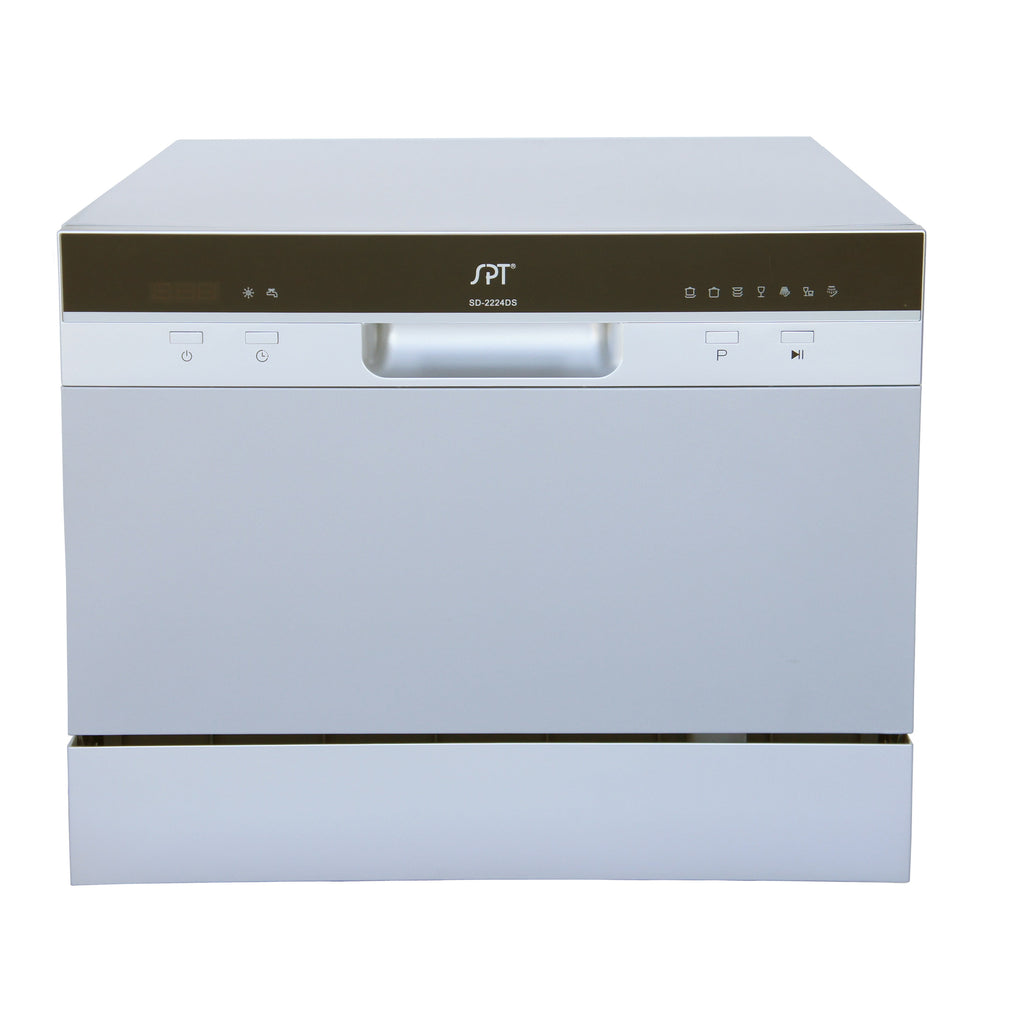6 Place Settings Silver Countertop Dishwasher with Delay Start and LED display