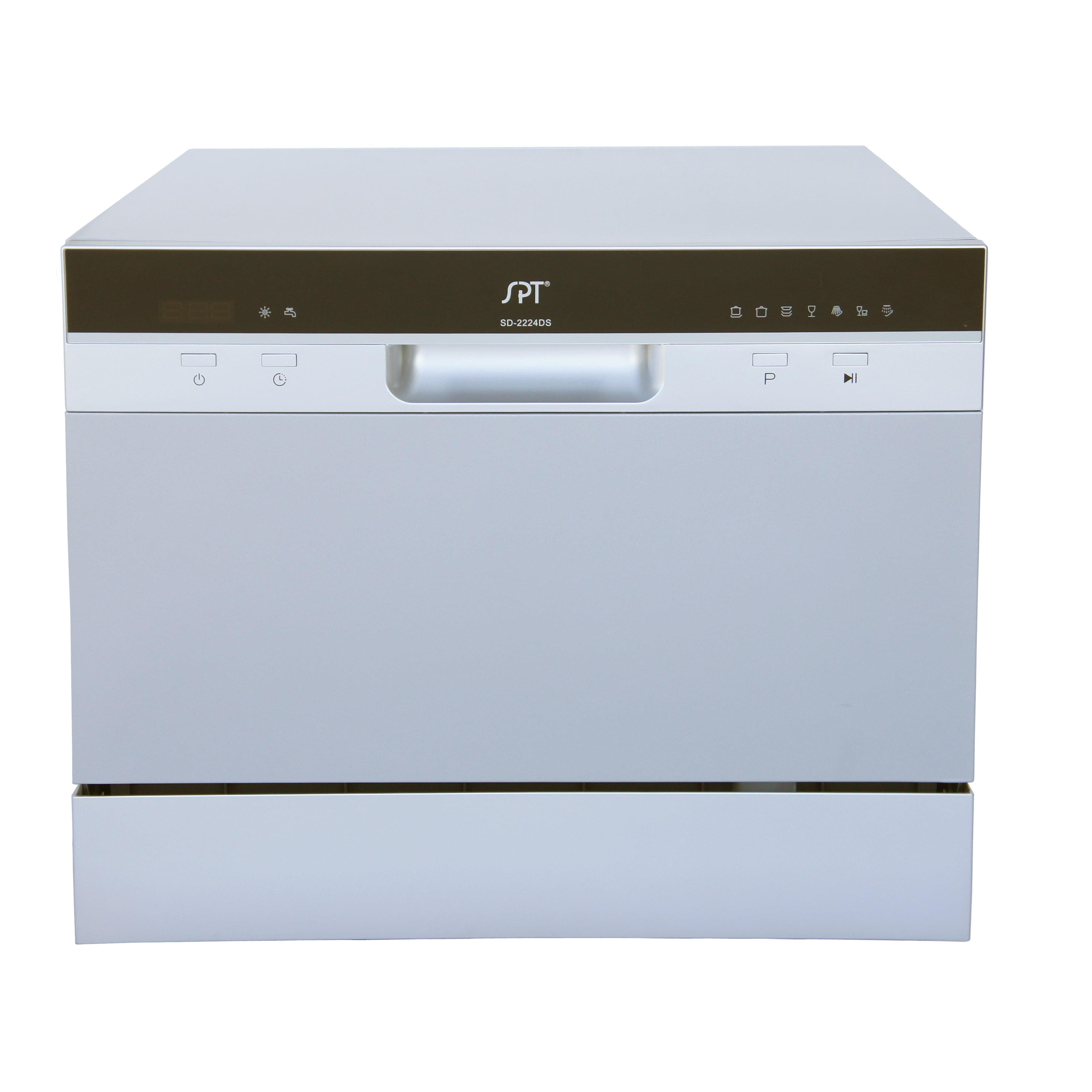 6 Place Settings Silver Countertop Dishwasher with Delay Start and LED display