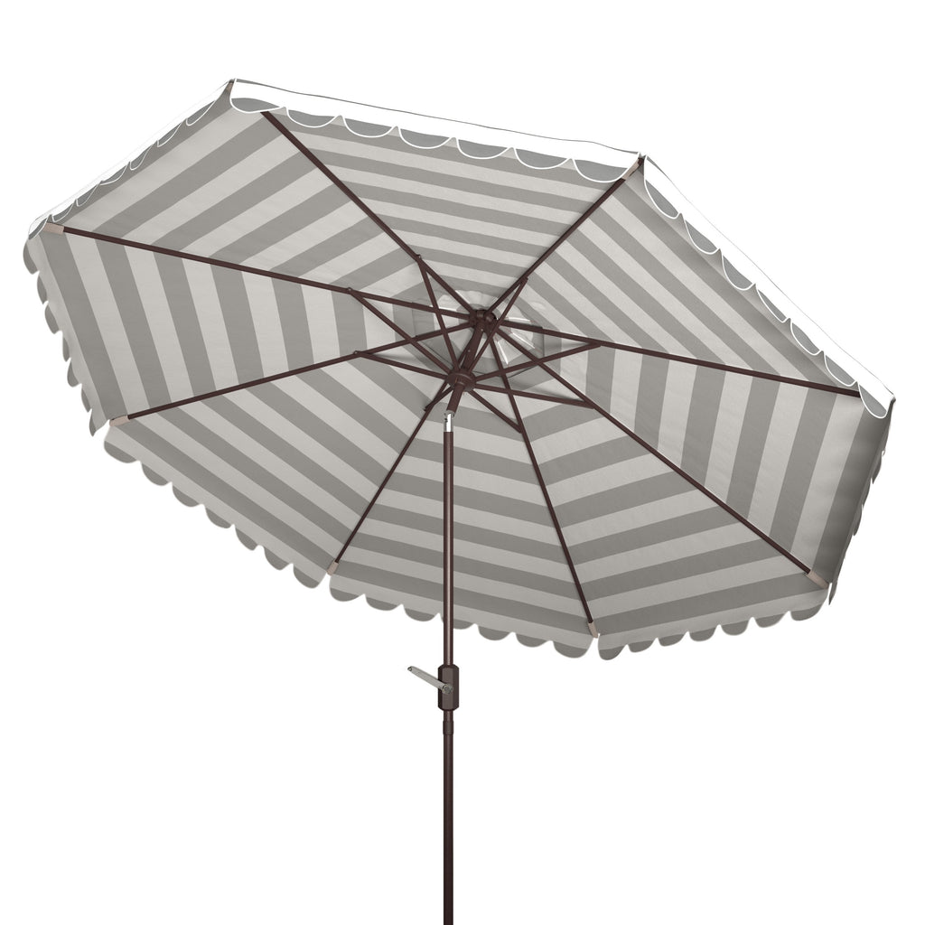 SAFAVIEH Outdoor Collection Vienna 11-Foot Round Crank Umbrella Navy/White