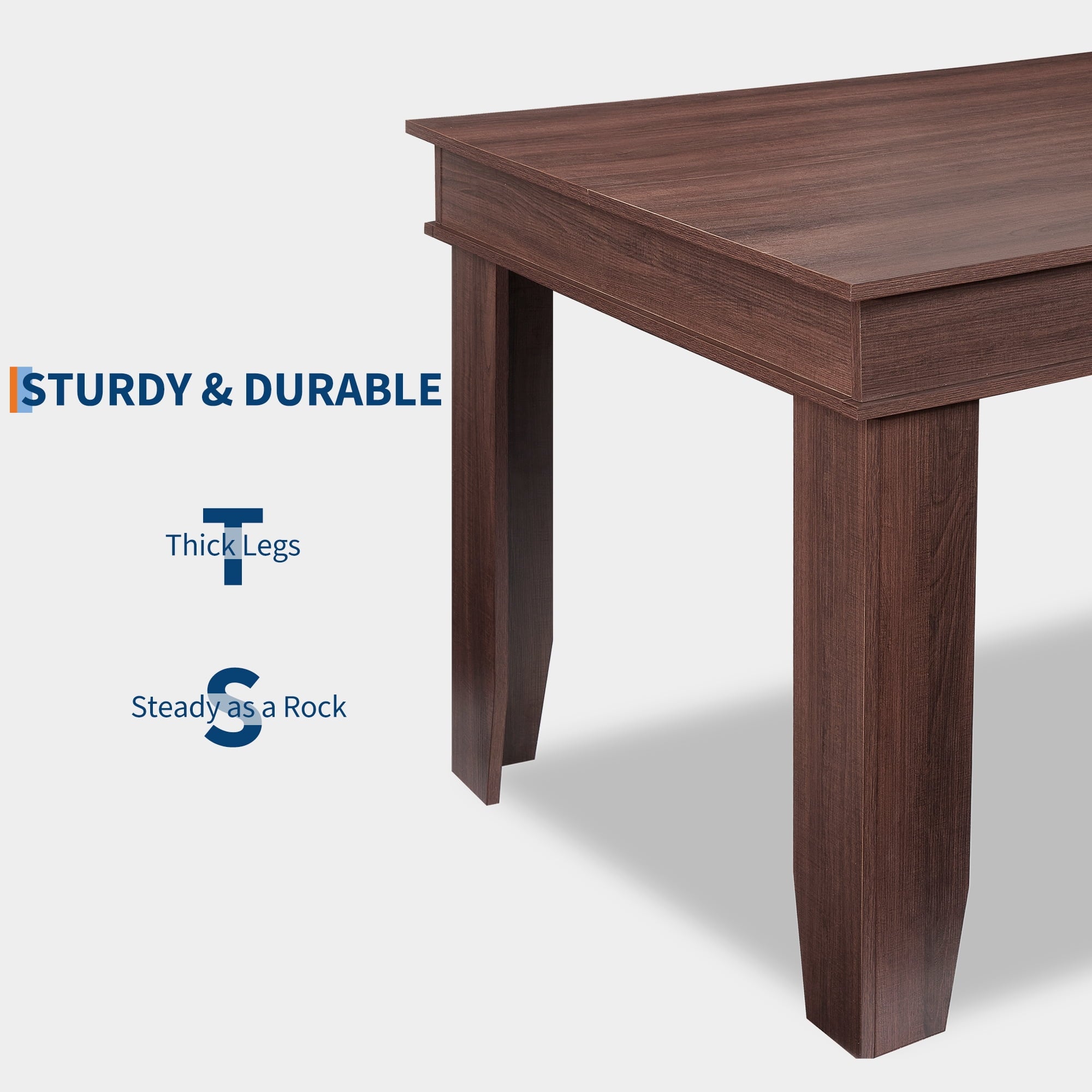 Farmhouse Dining Table for 6-8 People, Versatile Modern Wooden Dinner Table Kitchen Table for Dining Room Conference Room