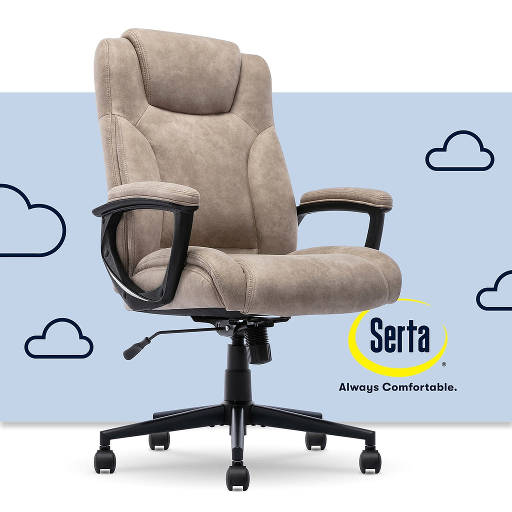 Serta Comfort Eco Office Ergonomic Computer Chair Lumber Support Black