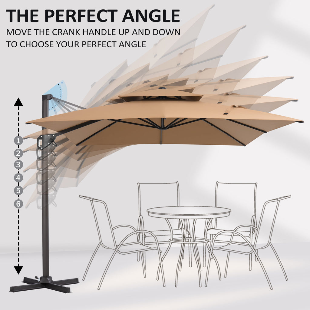 Pellebant 9' X 11' Patio Umbrella Outdoor Rectangle Umbrella Large Cantilever Umbrella Windproof Offset Heavy Duty Sun for Garden Deck Pool Patio