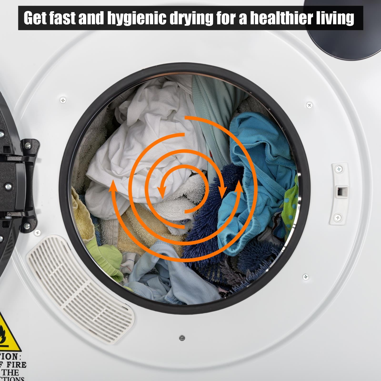 Ktaxon 3.5 cu. ft. Portable Electric Compact Stainless Steel Dryer, White