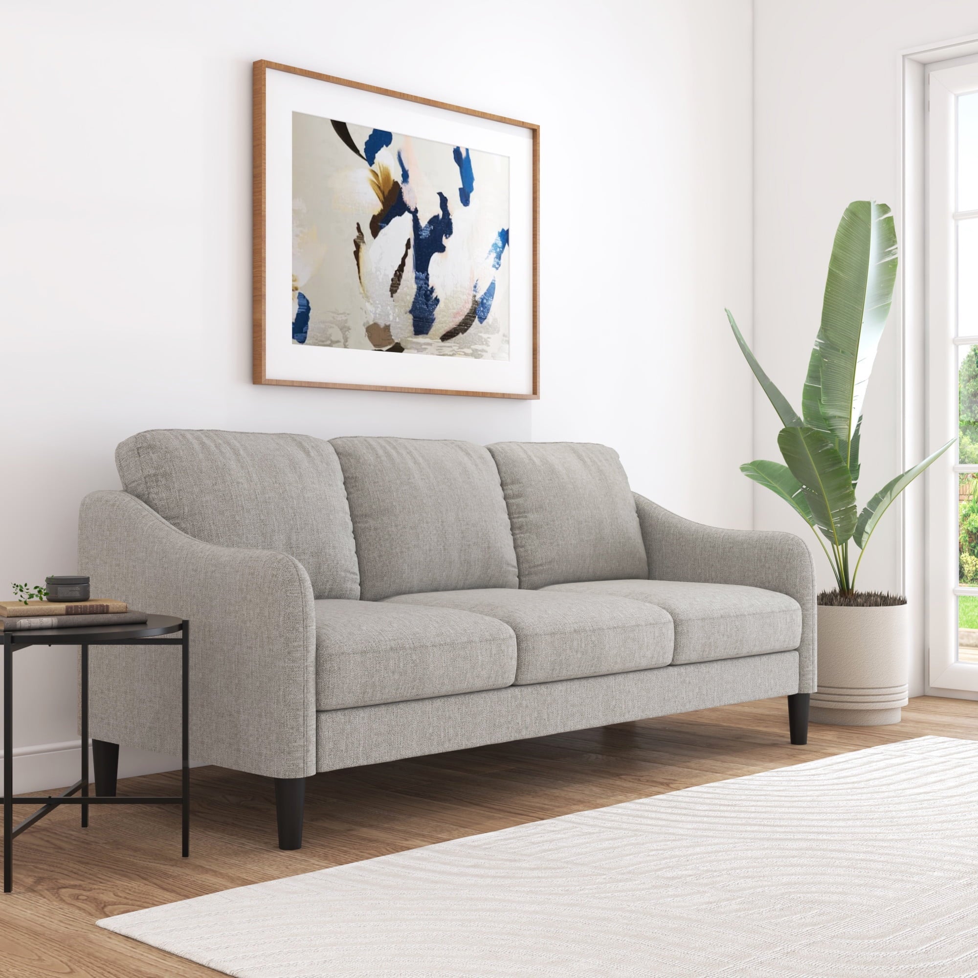 Mainstays Westley Swoop Arm 74 Sofa, Moss Green