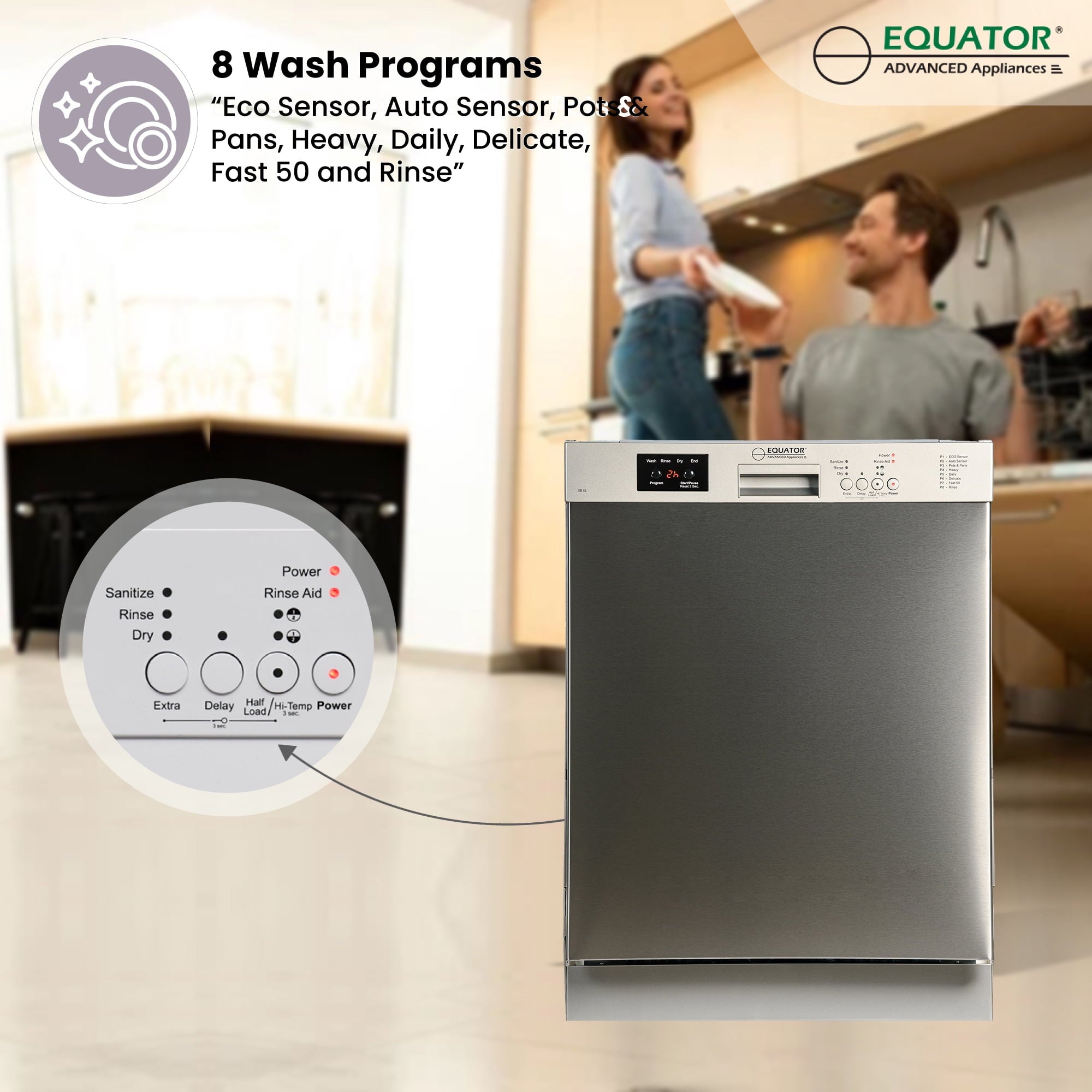 Equator Europe 24 Built in 14 place Dishwasher in White