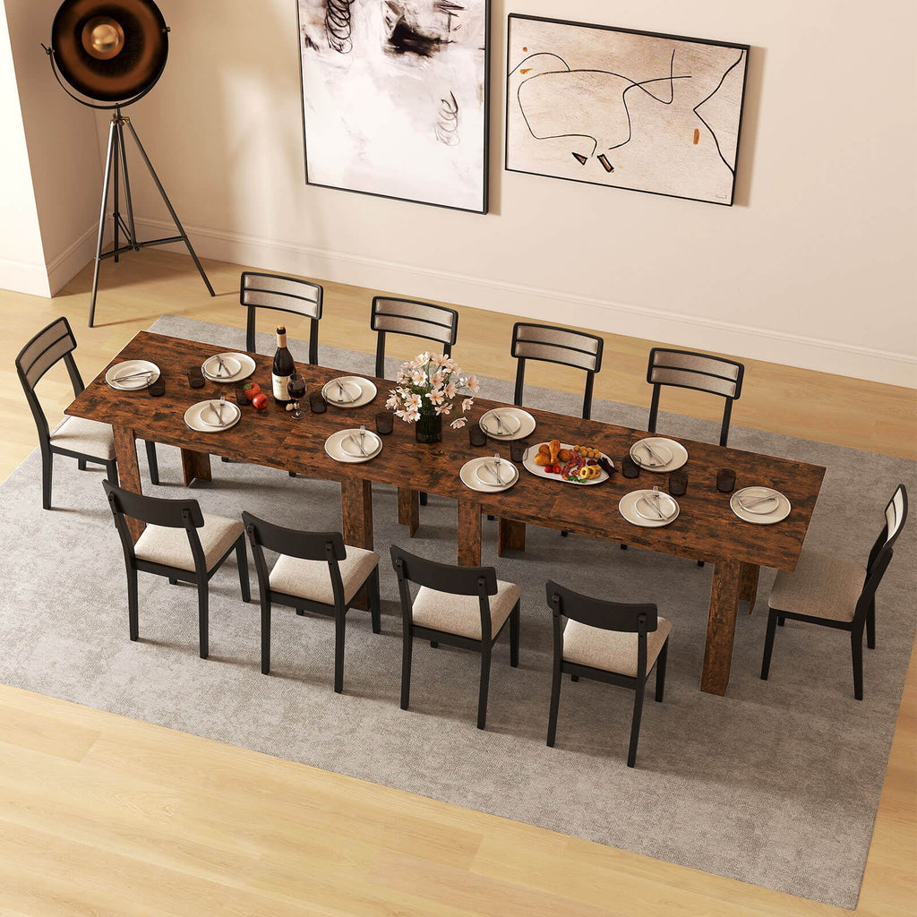 Costway 47”-62” Extendable Dining Table for 4-8 People for Dining Room Home Office Brown