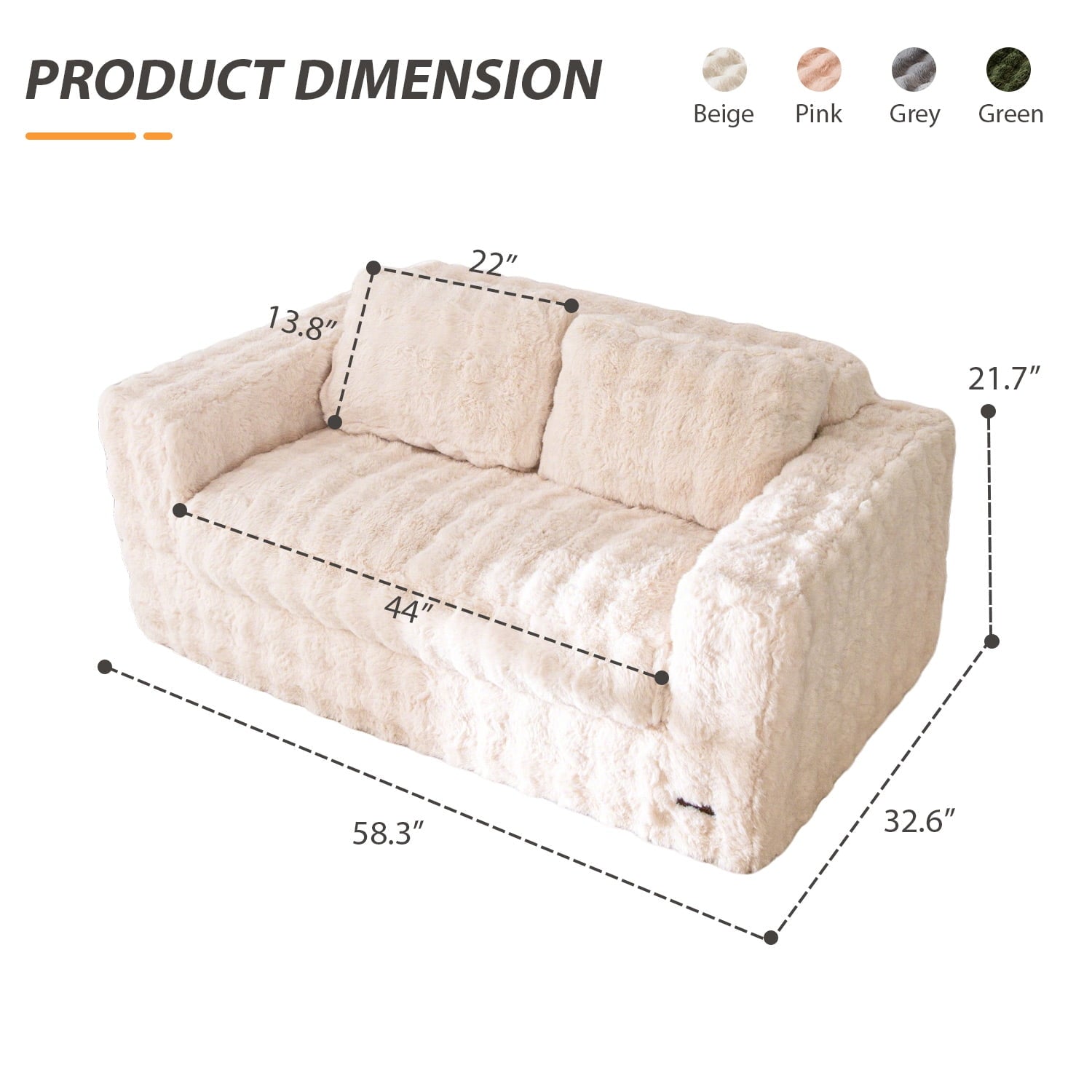 GOODONE Bean Bag Chair Sofa,Giant Loveseat Bubbled Boneless Couch,Modern Soft Comfy Plush Lazy Sofa for Living Room and Apartments,No Assembly Required,Beige