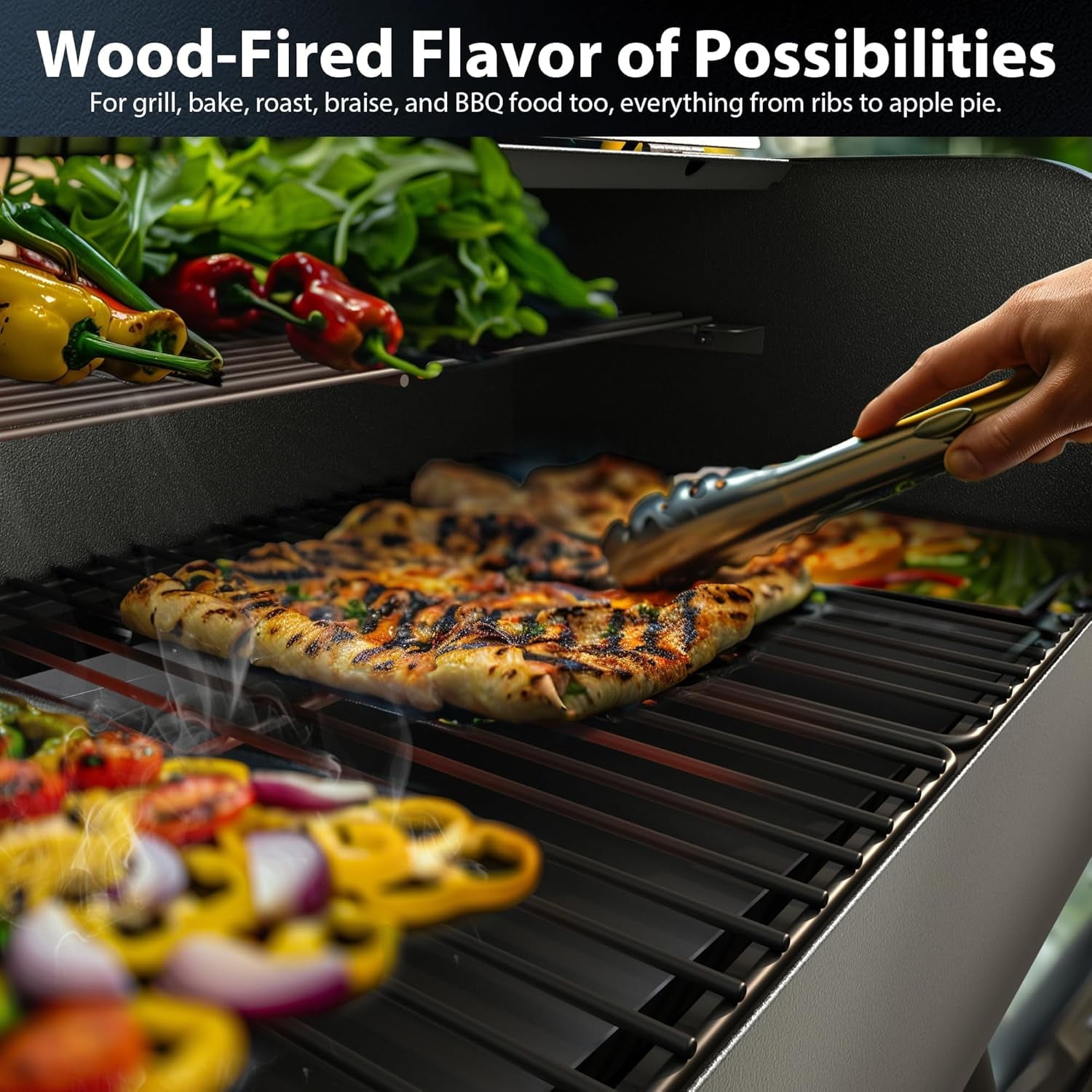 PARGRILL 467 sq.in Wood Pellet Grill & Smoker, BBQ Grill with Auto Temperature Control, for Outdoor Cooking, Patio and Backyard, Bronze Black