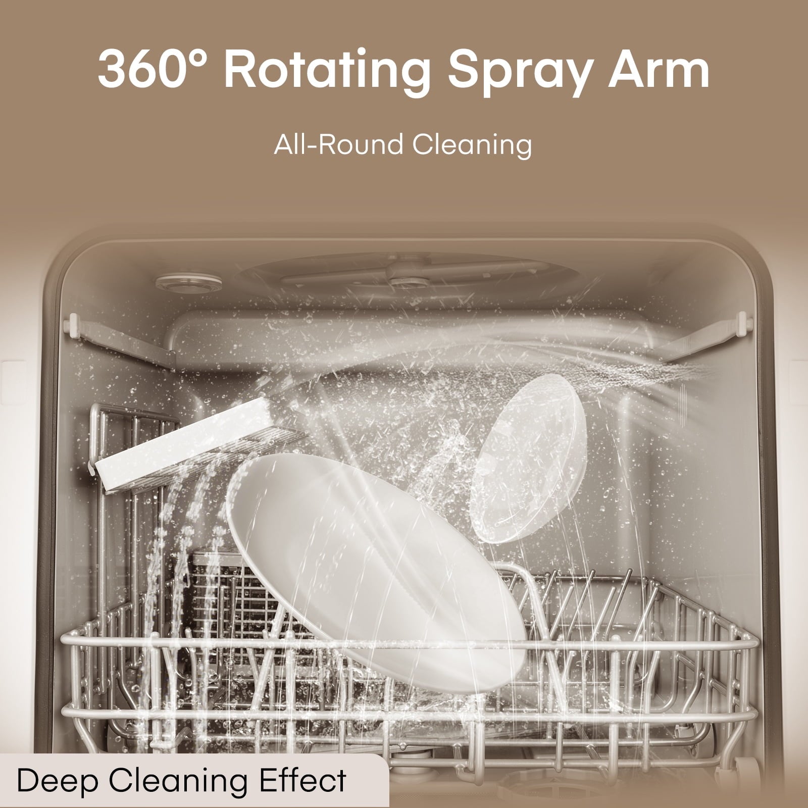 Countertop Dishwasher with Timeing Function, 6 Programs, 360°Dual Spray, 167℉ High-Temp, Mini Portable Dishwasher for Home,Apartments,RVs
