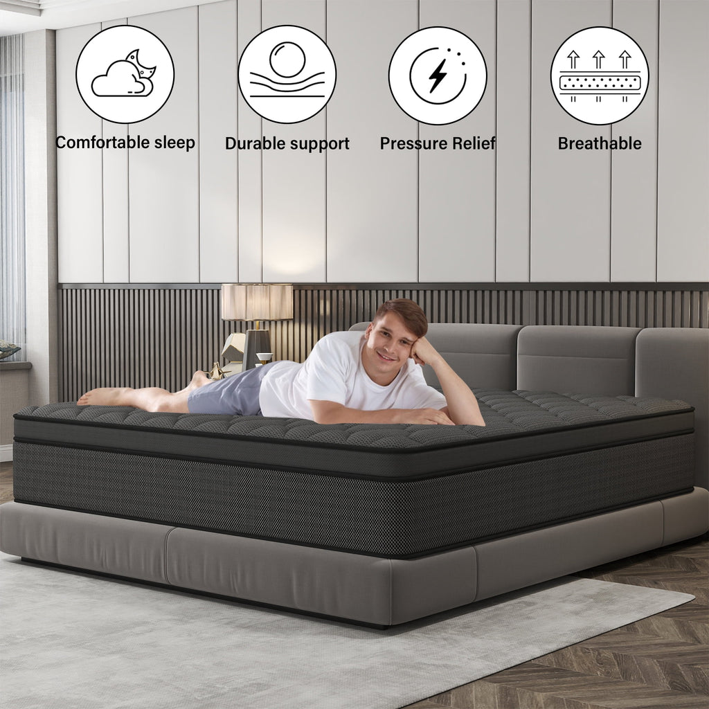CICIMLU Full Mattress 12 inch Hybrid Gel Memory Foam & Pocket Innerspring, Pressure-Relief, Medium Firm Mattress