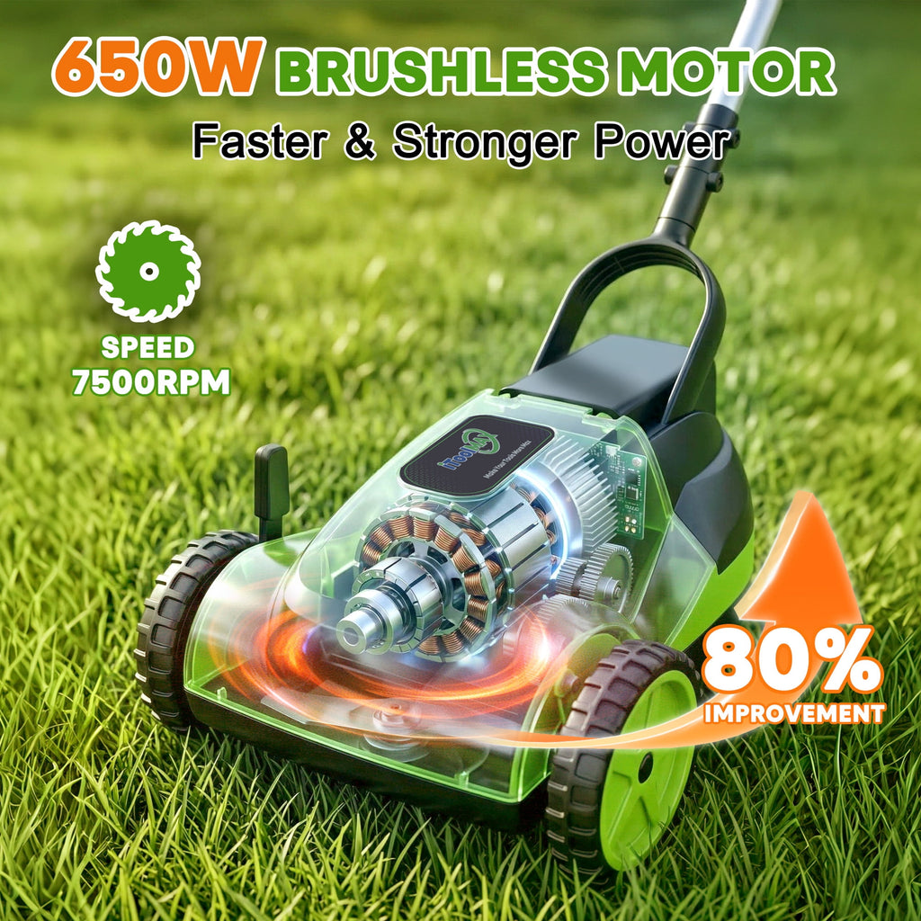 Electric Small Lawn Mower with Auto Shut-Off Sensor, 3 Position Cutting Height, 9.9Lbs Lightweight Cordless Push Mower Battery Powered for Garden/Yard/Farm, Gardening Gifts for Parents, Seniors