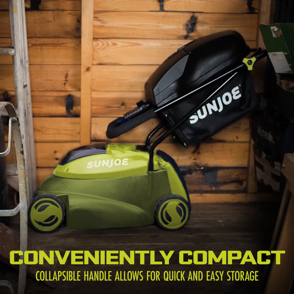 Sun Joe 24V Cordless Push Reel Lawn Mower, Battery Powered Grass Cutter for Yard, 15-Inch