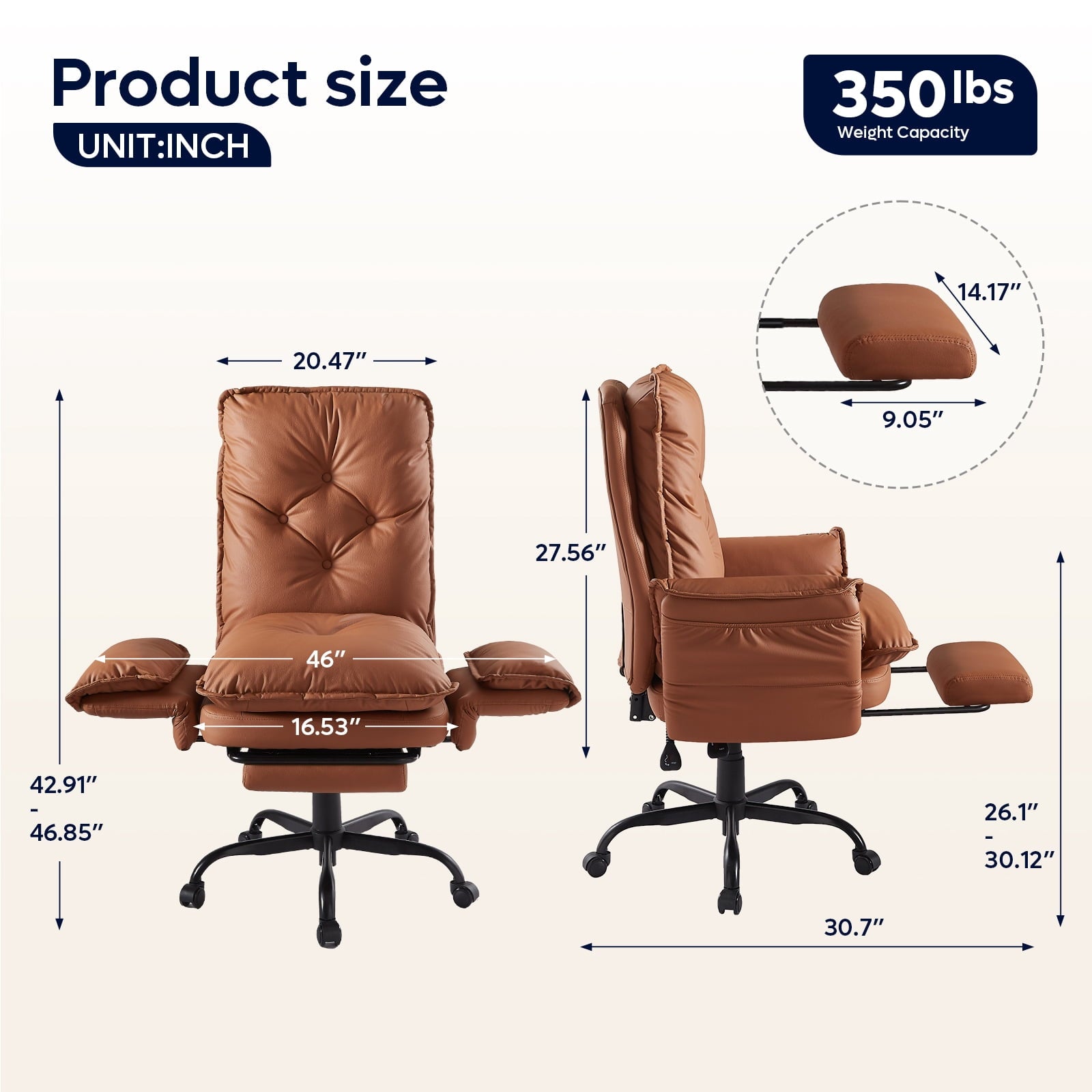 Bestier Big and Tall Executive Office Chair with Flip-up Arms for Adult, Wide Seat Ergonomic Computer Desk Chair,High Back Velvet Comfy Cross-Legged Office Chair with Footrest and Side Pockets, Black