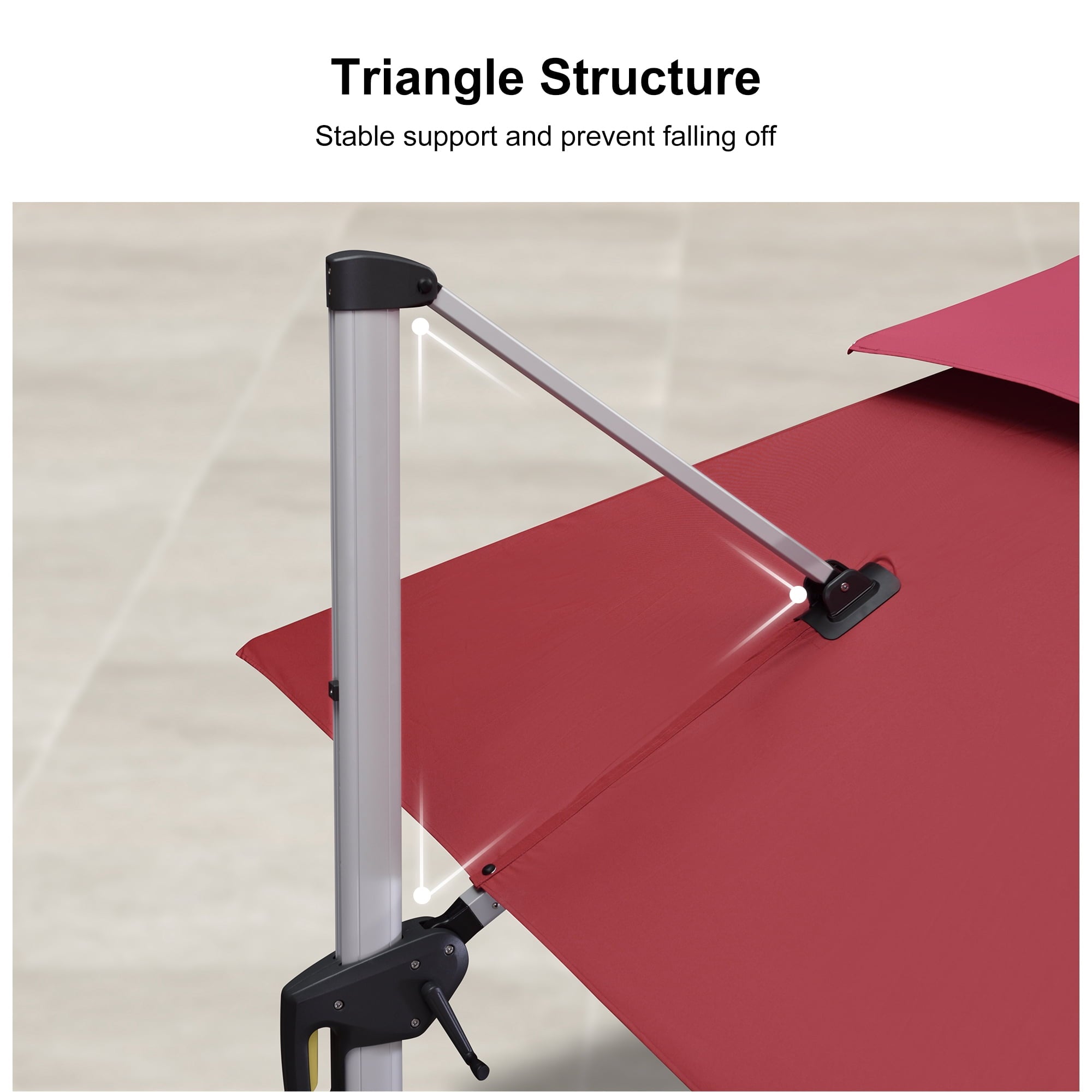 PURPLE LEAF 10 x 13FT Deluxe Rectangular Patio Umbrella, Large Offset Cantilever Umbrella with 360° Rotation, Gray