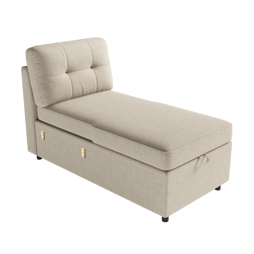 VANACC Sectional Sofa Bed with Storage and Soft Seat ,Reversible Pull Out Couch for Living Room,Gray