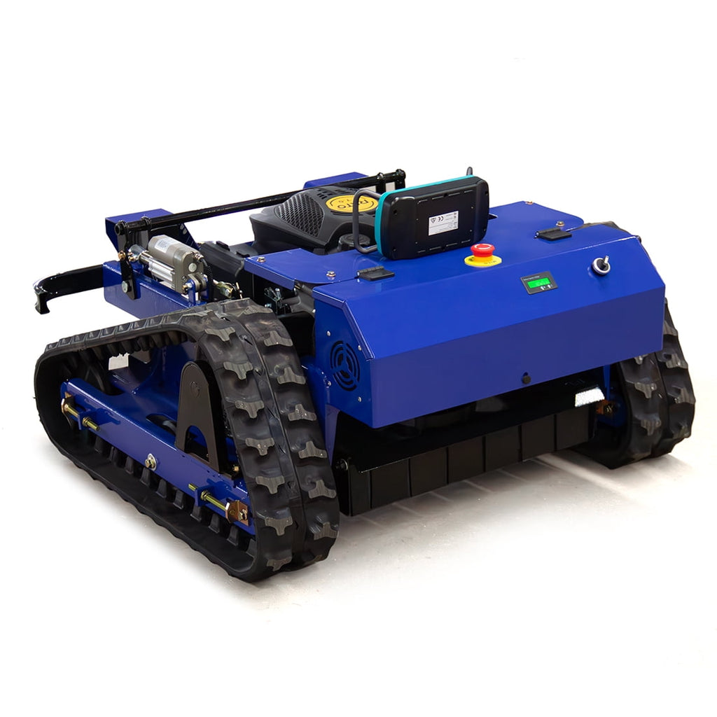 DeepKron Remote Control Tracked Lawn Mower, Gasoline 9HP 225cc Gas Engine, 22-Inch 550mm Cut, 45-Degree Slope, 24V