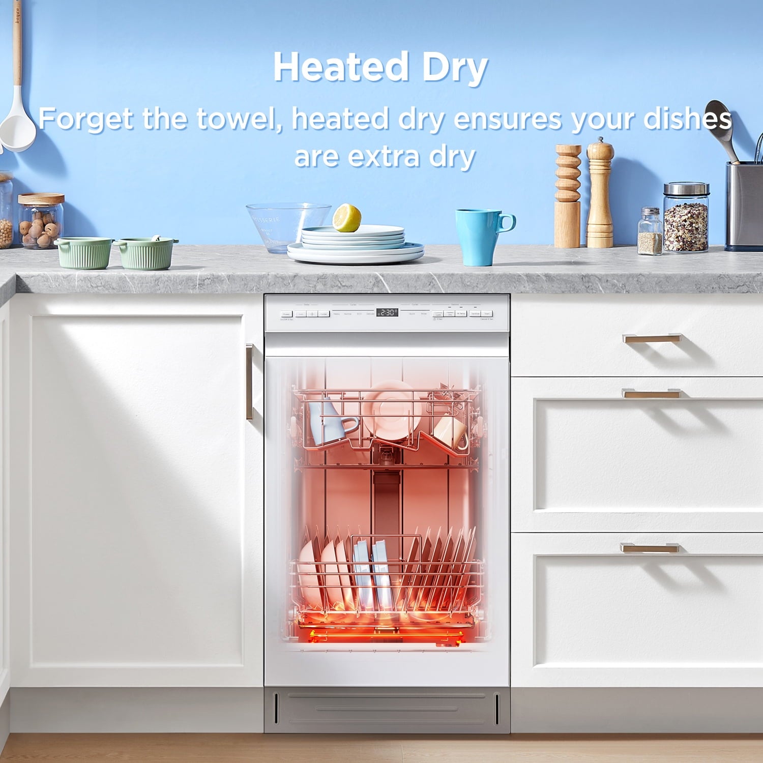 Midea Compact 18-Inch Built-In Dishwasher Stainless