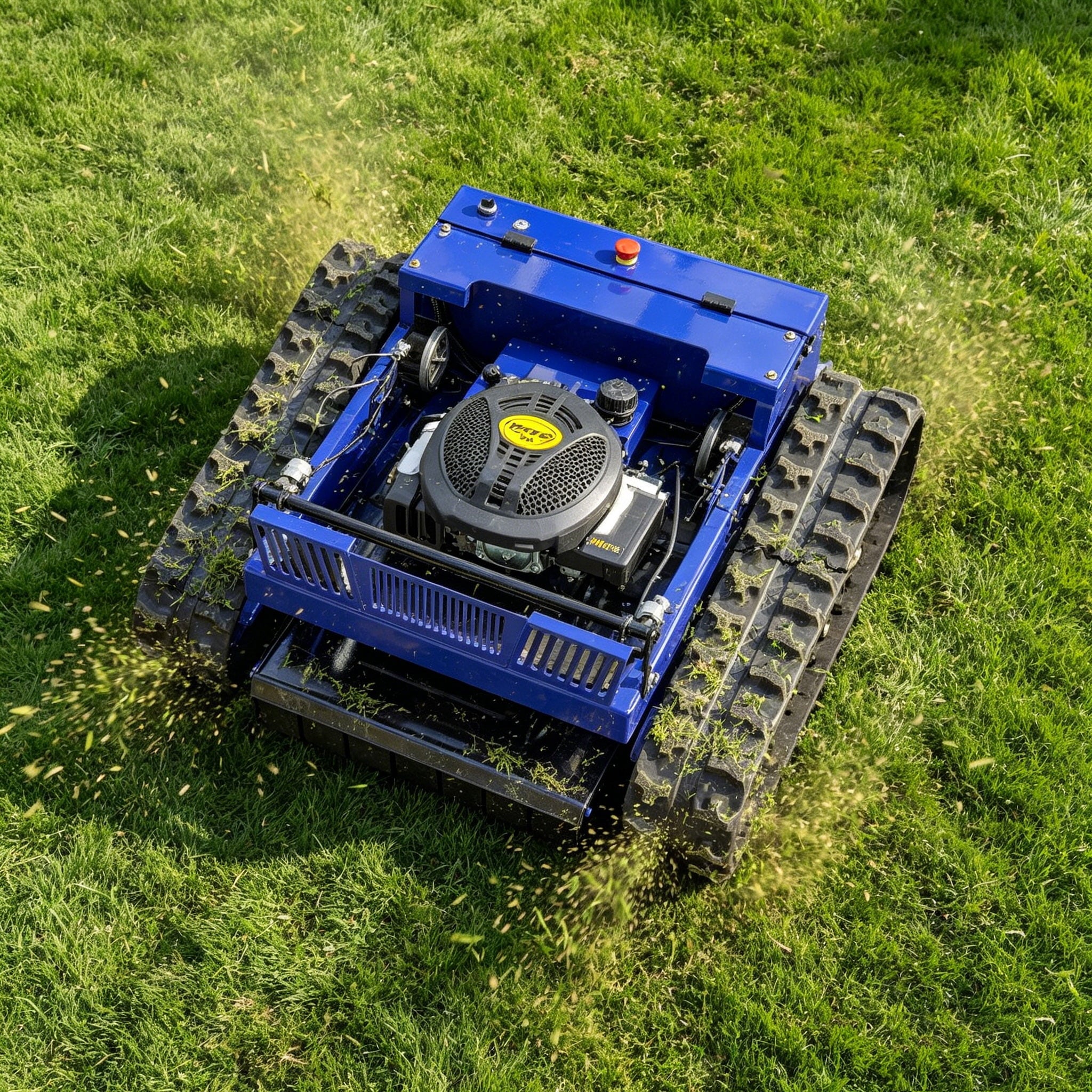 DeepKron Robotic Lawn Mower Gasoline Rato 225cc 9HP Remote Controlled Tracked Lawn Mower All-Terrain Robotor Mower Classic