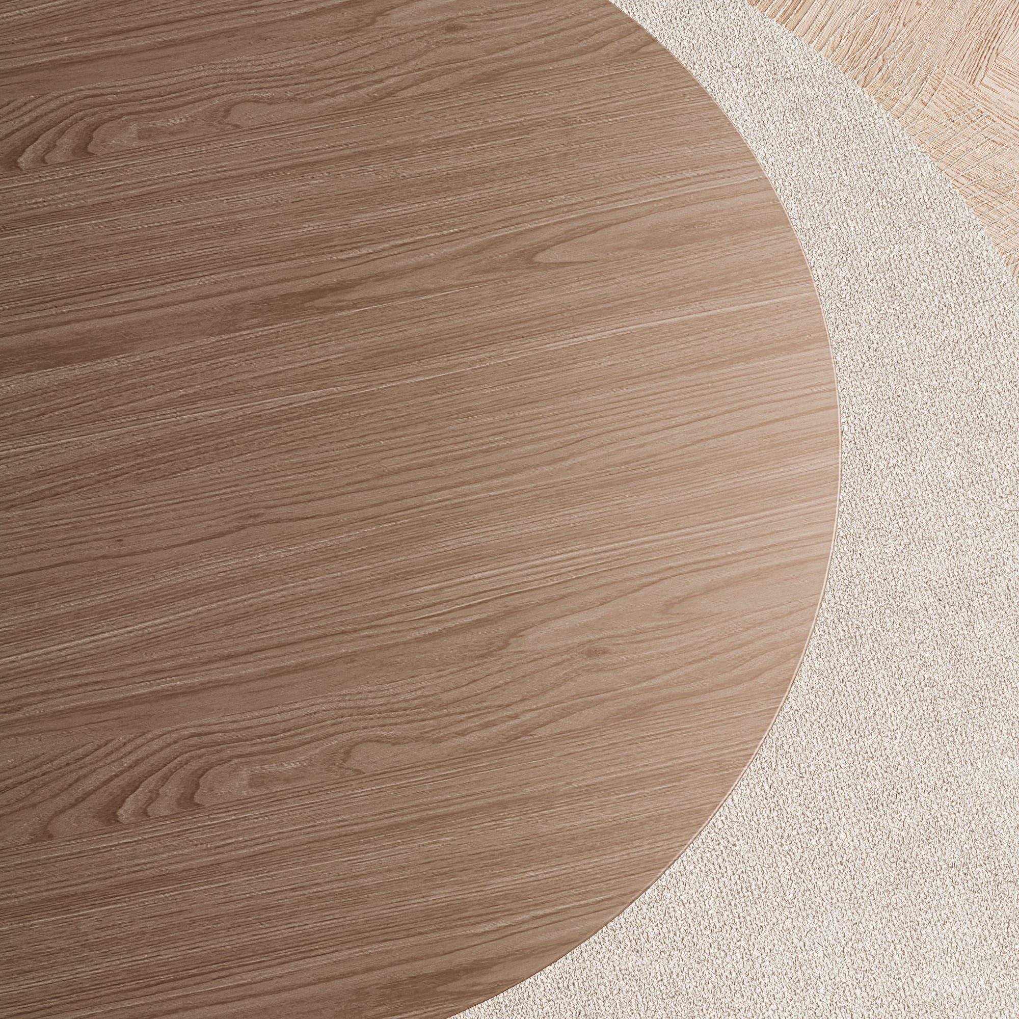 Rophefx 35.4 Solid Wood Round Dining Table with Handcrafted Relief Pedestal,Circle Dining Table,Natural