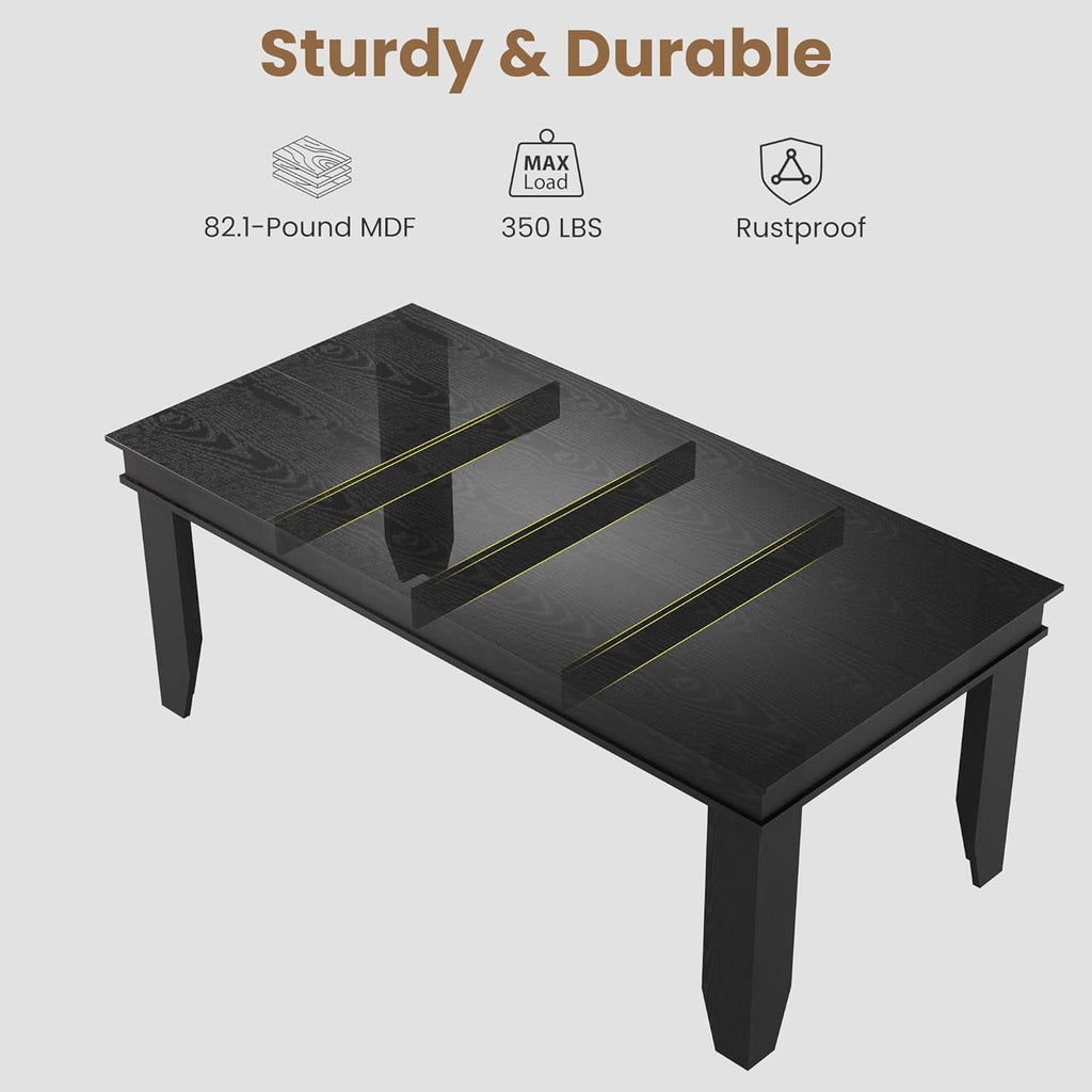 Farmhouse Dining Table for 6-8 People, Versatile Modern Wooden Dinner Table Kitchen Table for Dining Room Conference Room