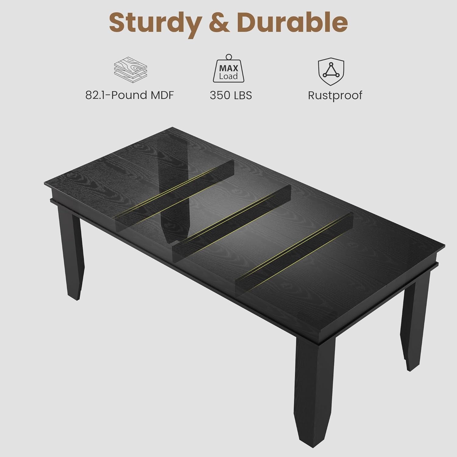 Farmhouse Dining Table for 6-8 People, Versatile Modern Wooden Dinner Table Kitchen Table for Dining Room Conference Room