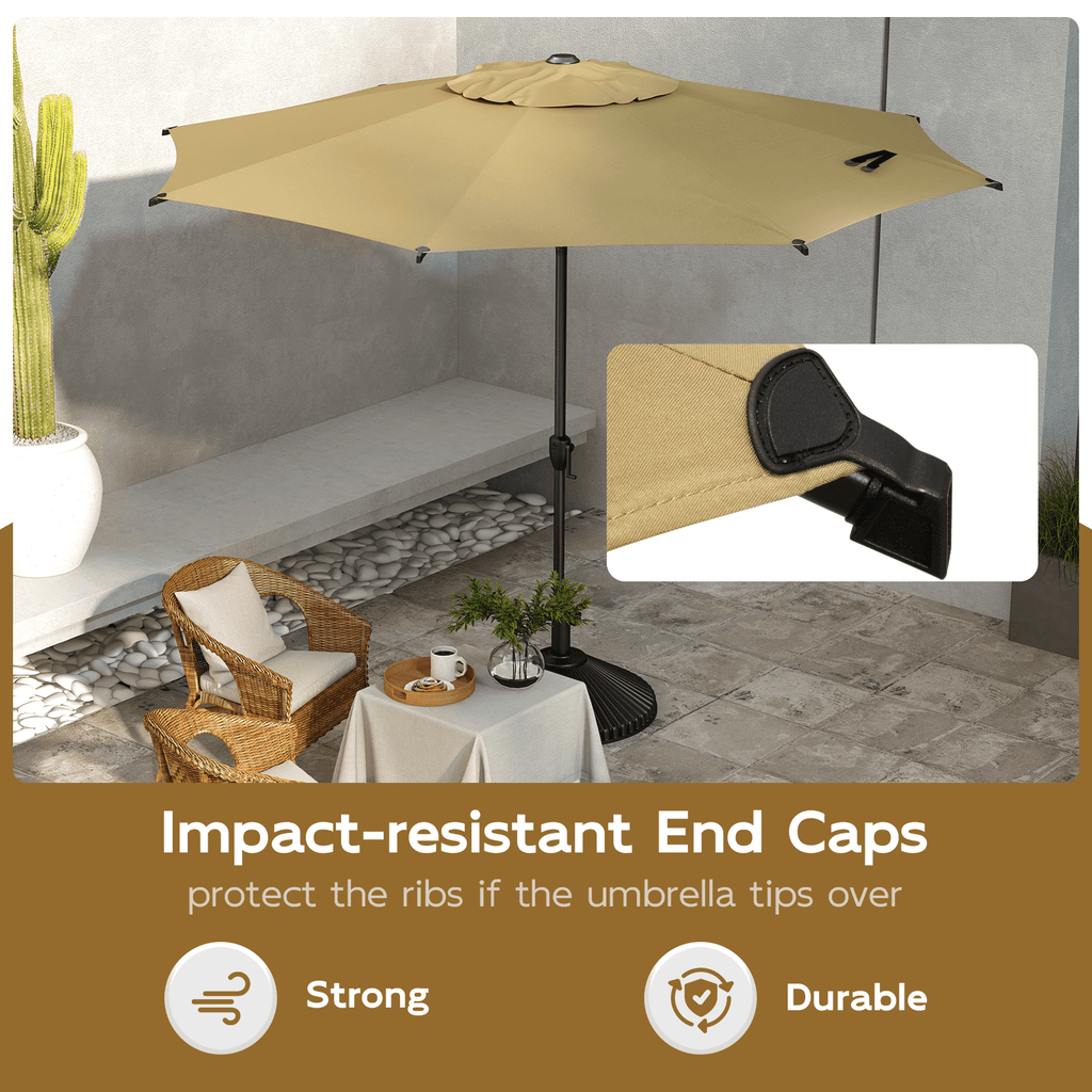 Abba Patio 11’ Vienna Offset Hanging Outdoor Cantilever Patio Umbrella, Beige