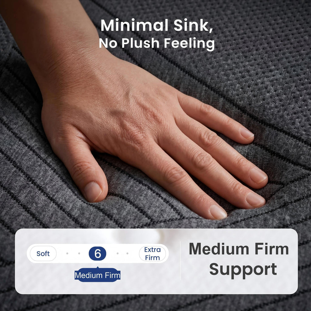 POSMOND Queen Mattress 10 inch Hybrid Mattress in a Box with Pocket Spring & Memory Foam, Medium Firm Mattresses for Back & Stomach Sleepers, CertiPUR-US Certified
