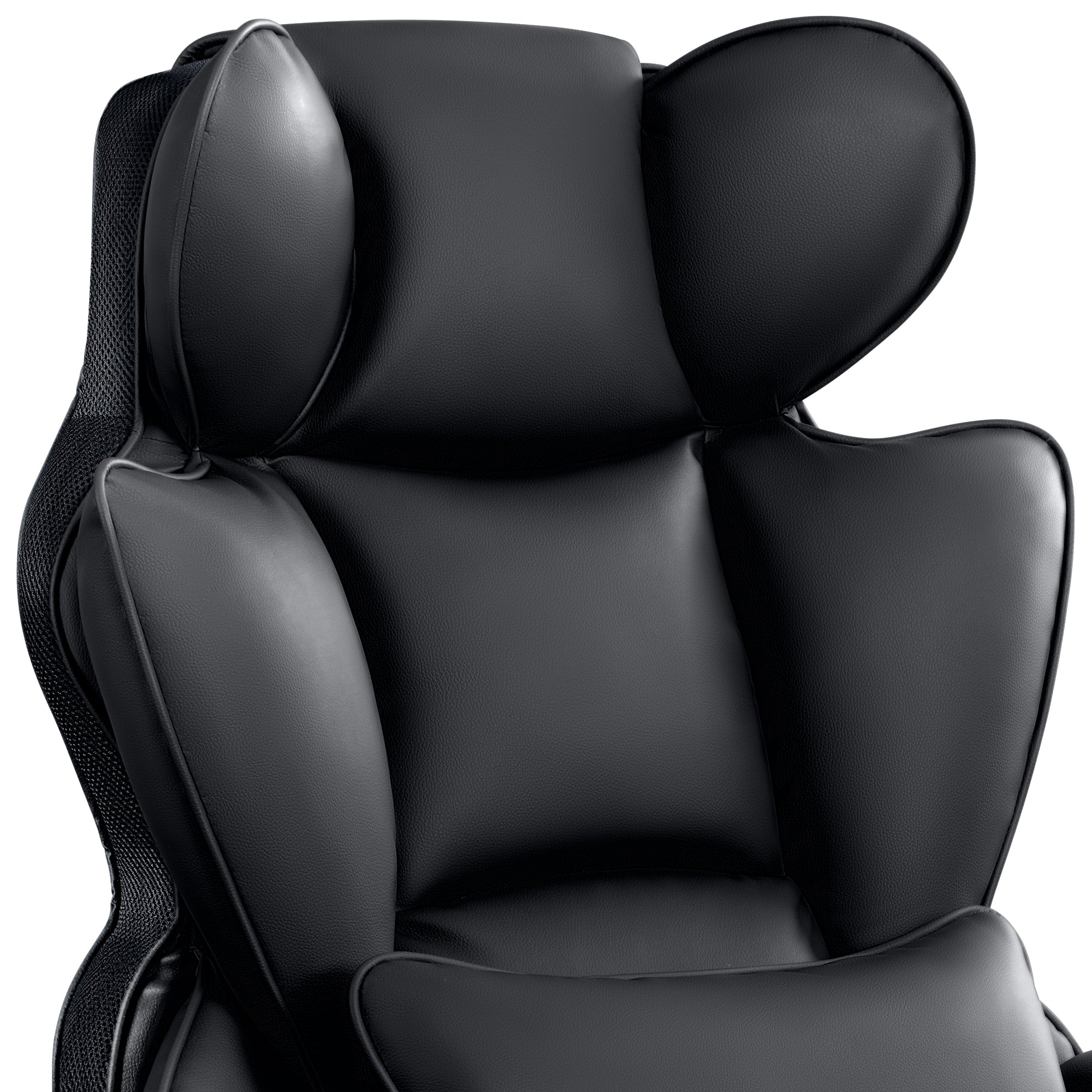 COOLHUT Big and Tall Office Chair 500LBS Wide Seat Ergonomic Computer Desk Chair, PU Leather Executive Office Chair with Footrest, Adjustable Task Chair Lumbar Back Support 8 Hour, Black