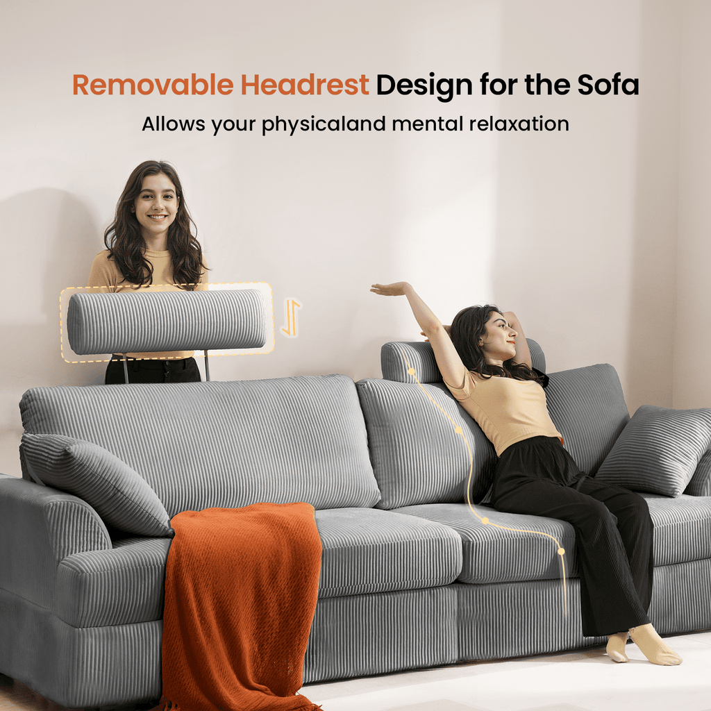 87 Sofa, Comfy Cloud Couch, Upholstered Couch for Living Room, Green