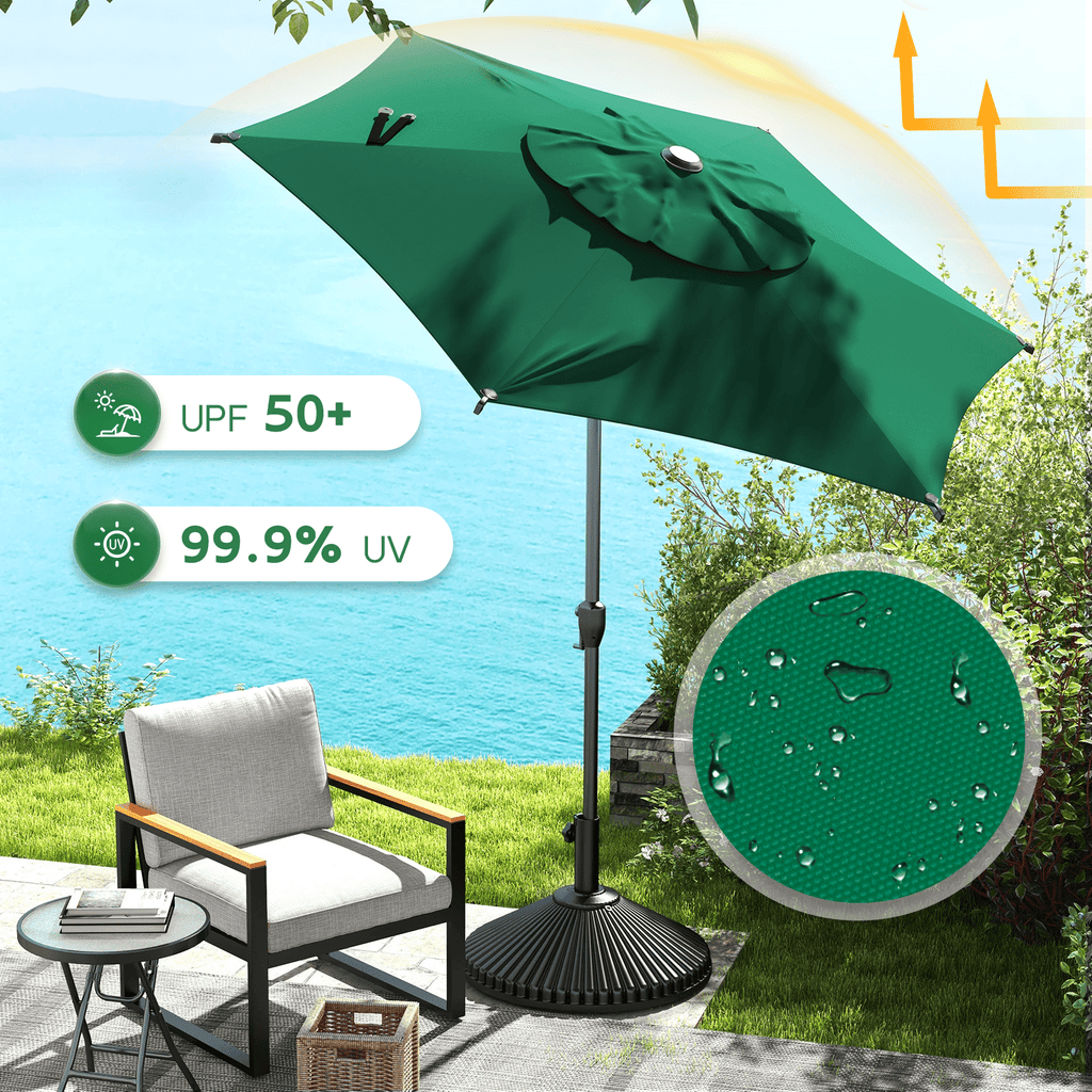 Abba Patio 11’ Vienna Offset Hanging Outdoor Cantilever Patio Umbrella, Beige