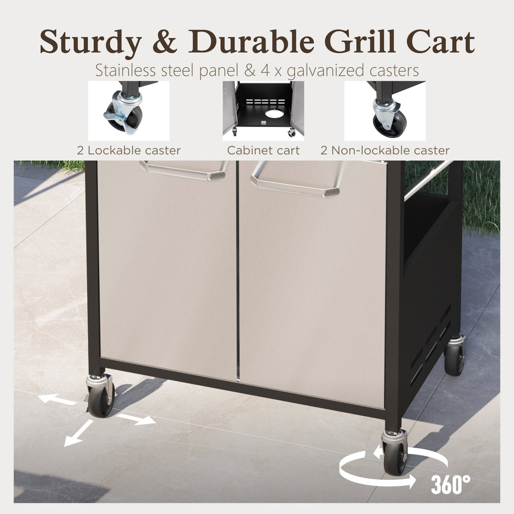 Alpha Joy 4-Burner Propane Gas Grill and Griddle Combo with Side Burner in Black