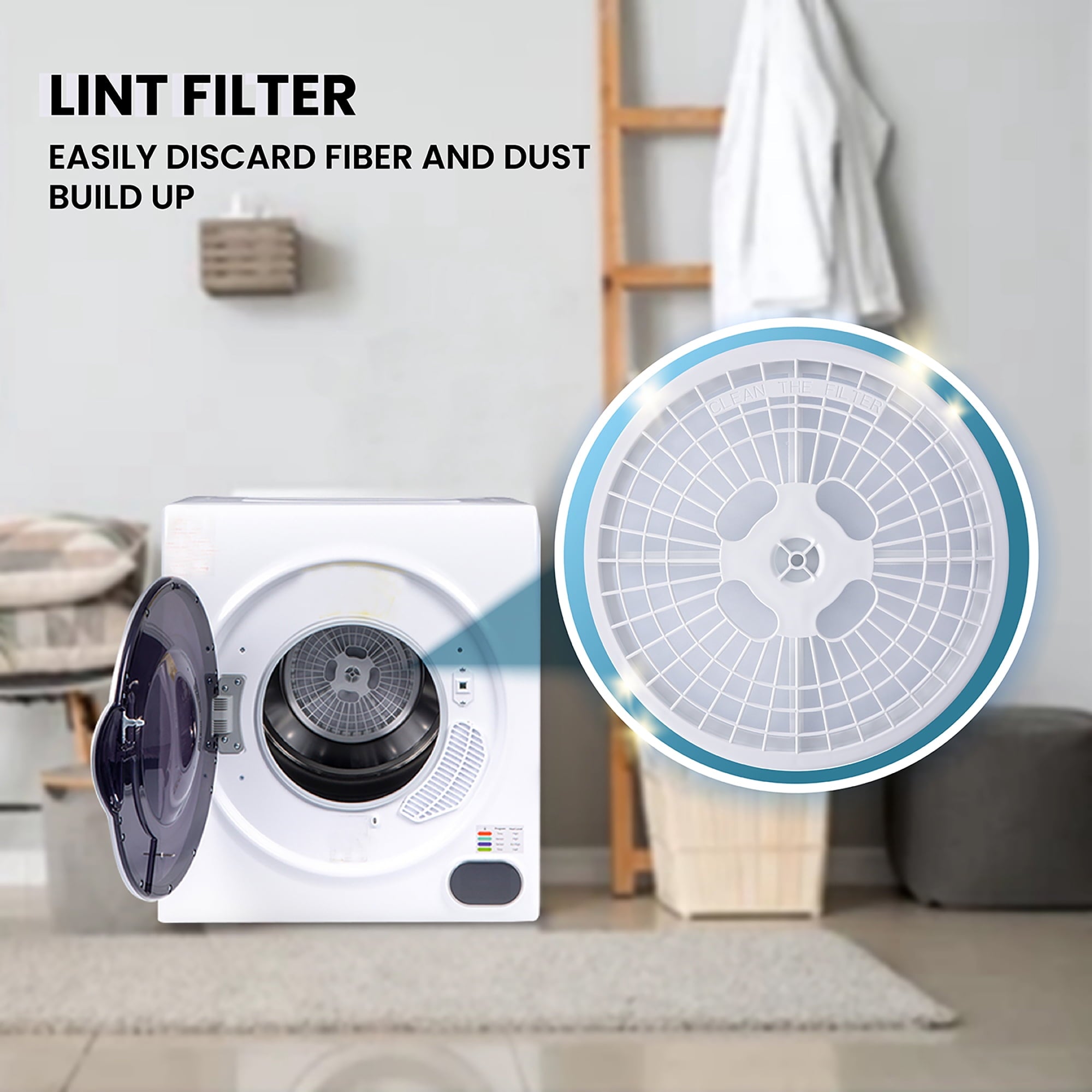 Pinnacle 21-852 S Compact Short Dryer with Digital Controls - 3.2 cu.ft., Silver