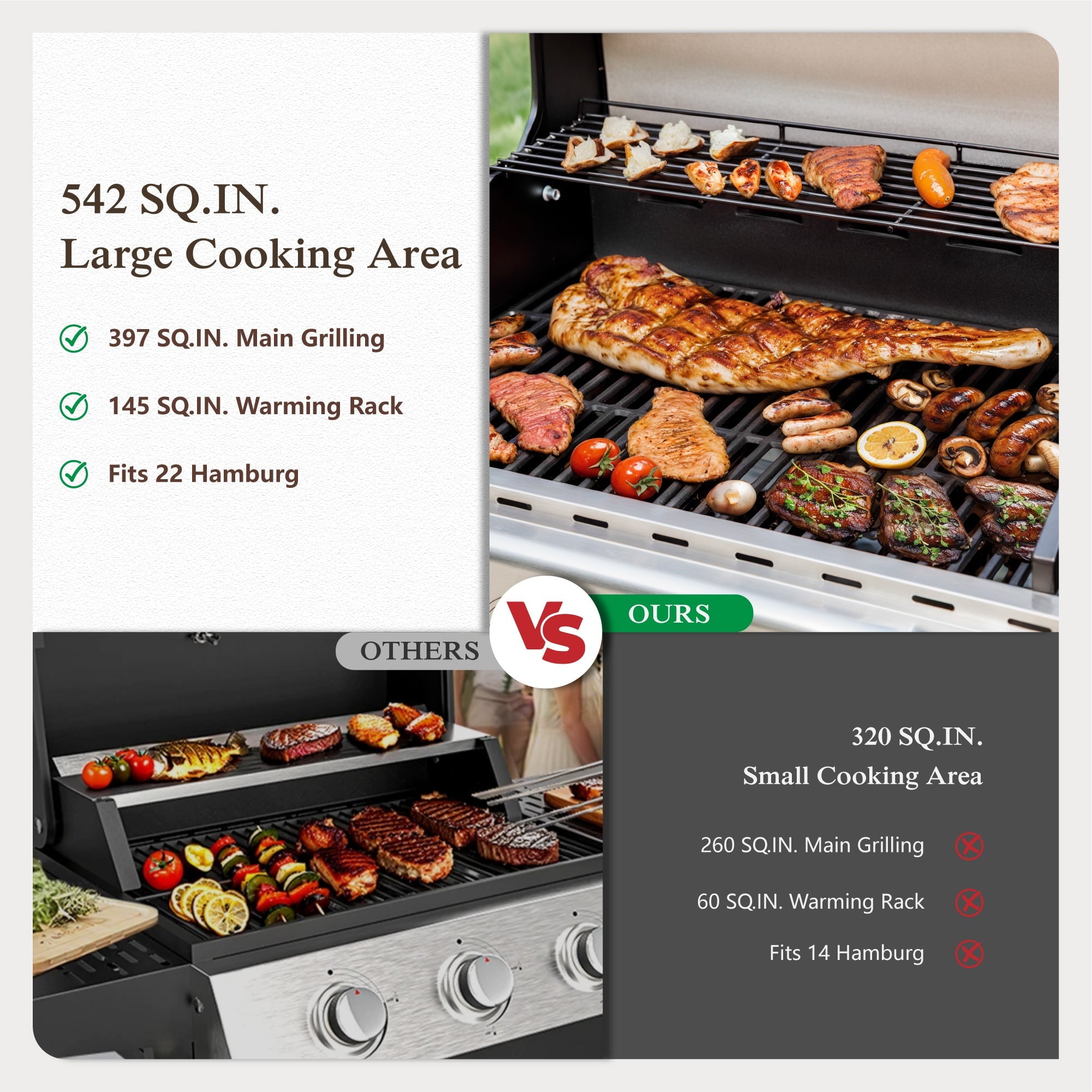 Alpha Joy 4-Burner Propane Gas Grill and Griddle Combo with Side Burner in Black