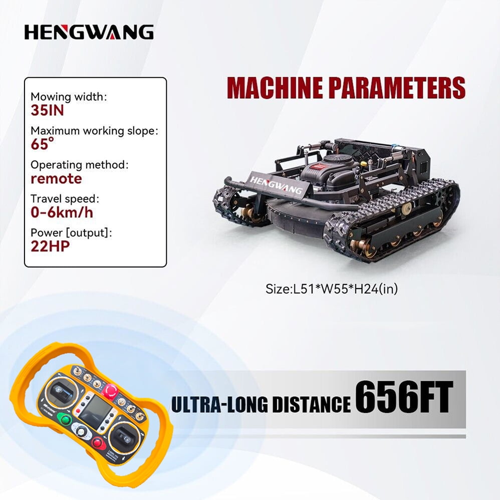 Robotic Lawn Mowers, Tracked, All-Terrain, Remote Control