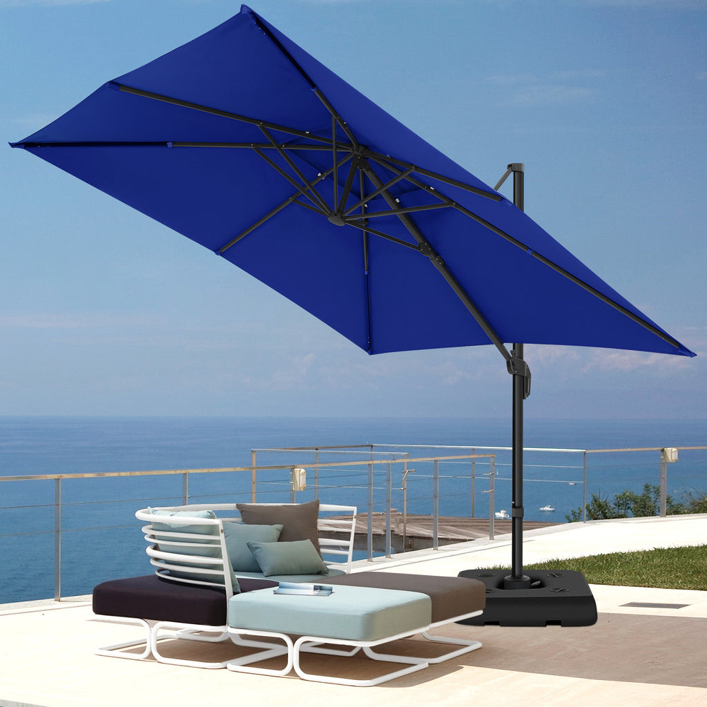 COBIZI 10x10 Offset Hanging Market Patio Umbrella with Easy Tilt Adjustment, Double Roof Cantilever Umbrella Aluminum Umbrella with 360-degree Rotation for Garden Deck Pool Patio, Gray
